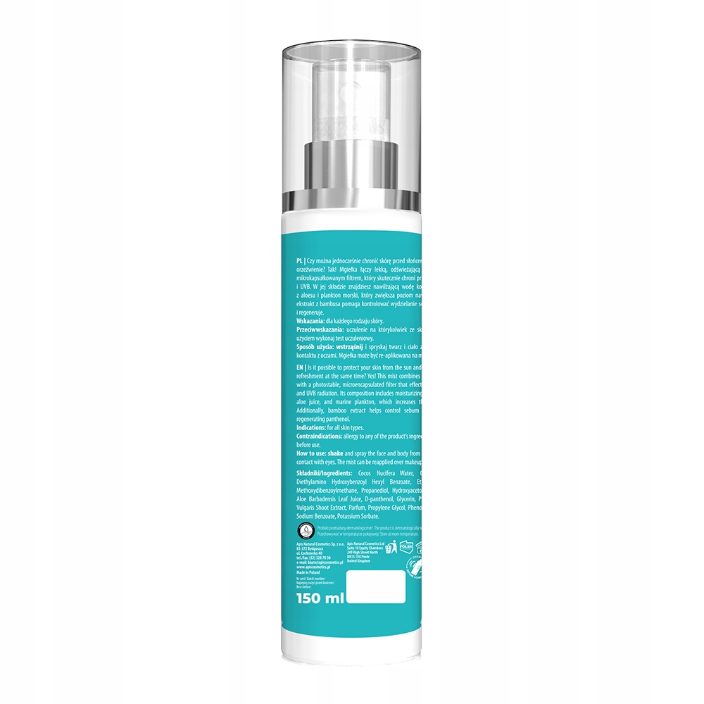 Opalovací mlha Apis Pure Sun Care 50 Spf 150 ml