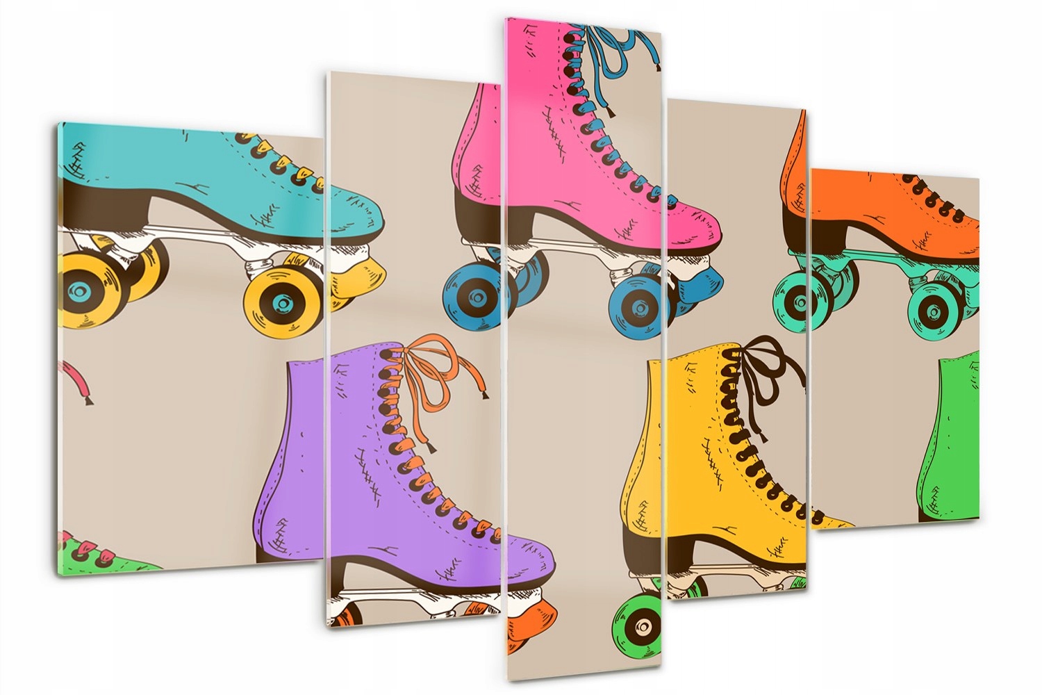 

Obraz szklany tryptyk sypialnia Kolorowe wrotki