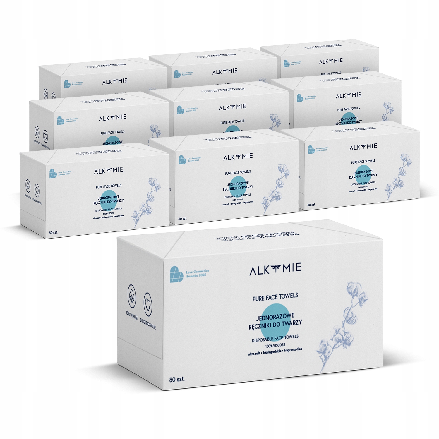 10 x Na Jedno Použití Ručníky Na Obličej, čištění, odličování Alkmie 80 ks