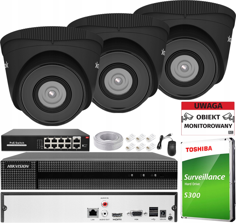 Sada na monitorovanie Ip 3 kamier 5 Mpx pre rozšírenie rekordér 8CH 1TB Apka