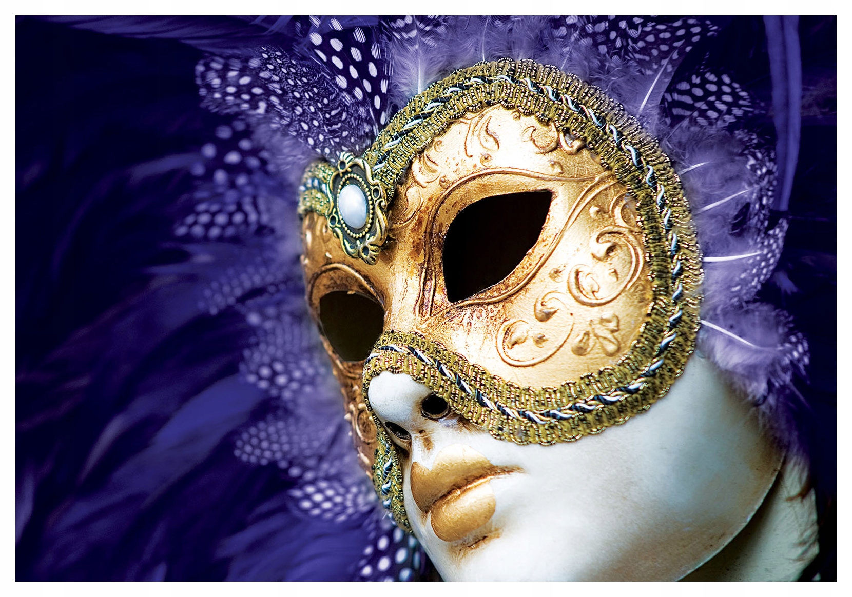 Fototapeta Benátsky karneval Zlatá maska elegancie a intríg 416x254 lepidlo