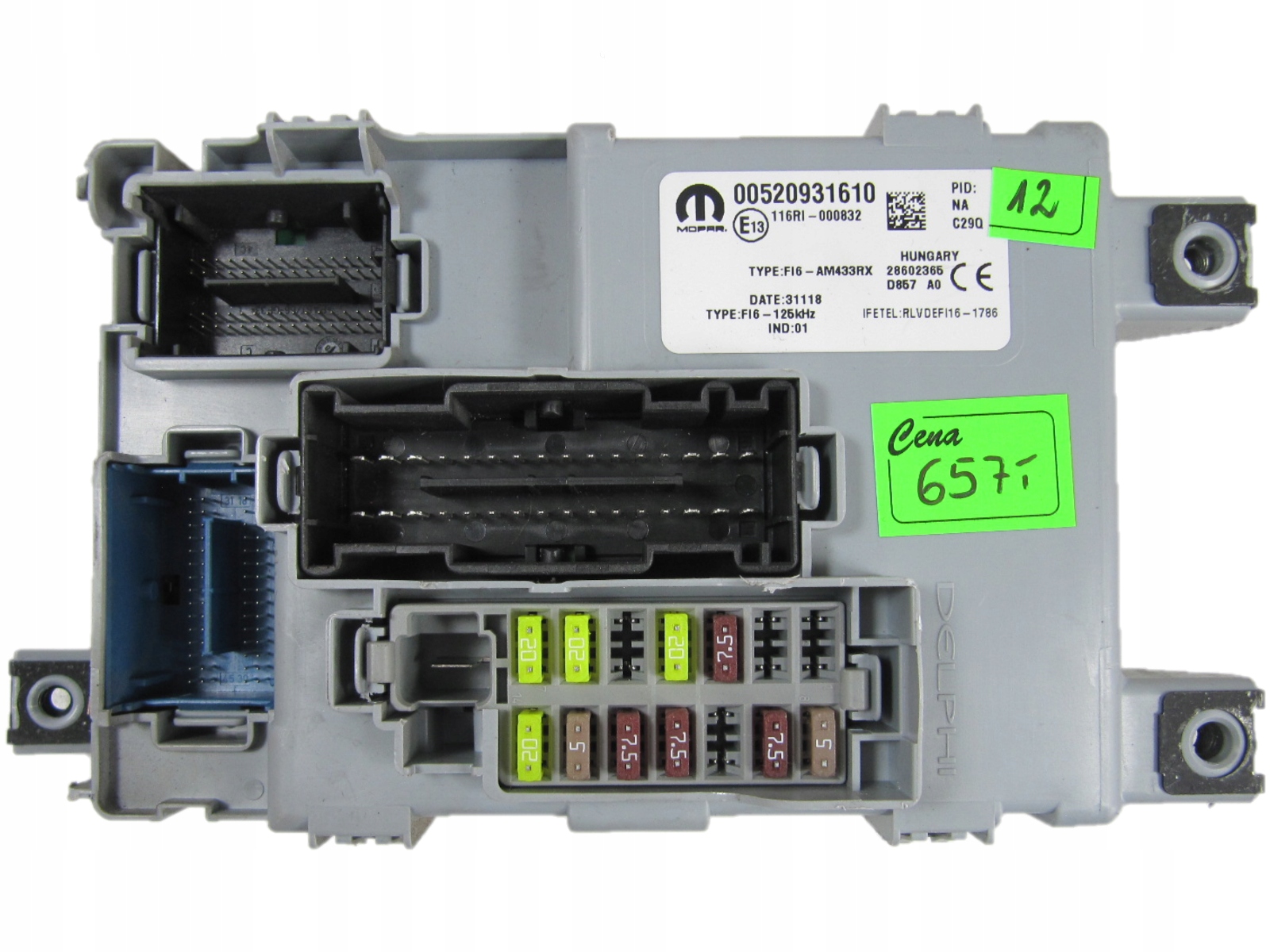 FIAT PANDA MODUŁ BSI 00520931610