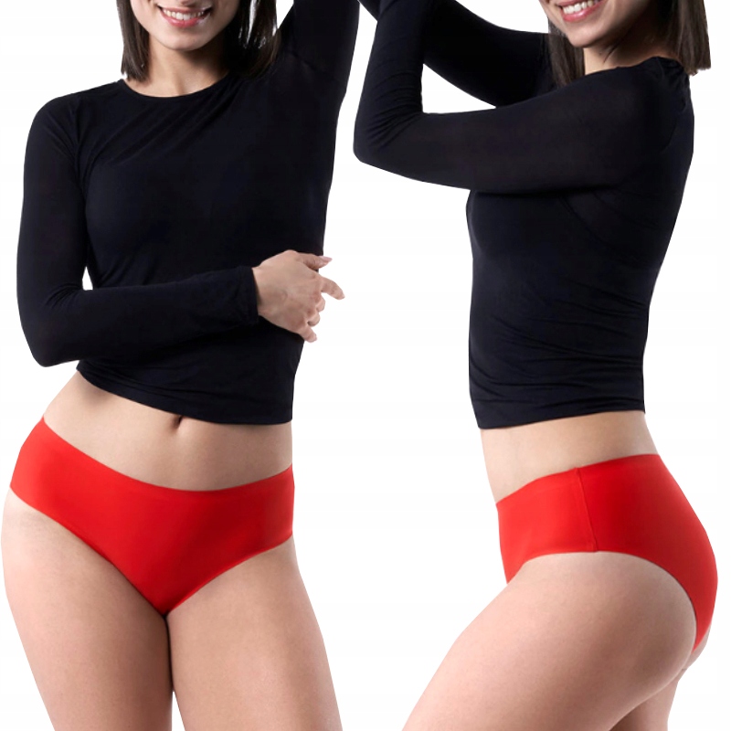 JULIMEX FIGI KLASYCZNE SIMPLE PANTY BEZSZWOWE CZERWONE STUDNIÓWKA XL