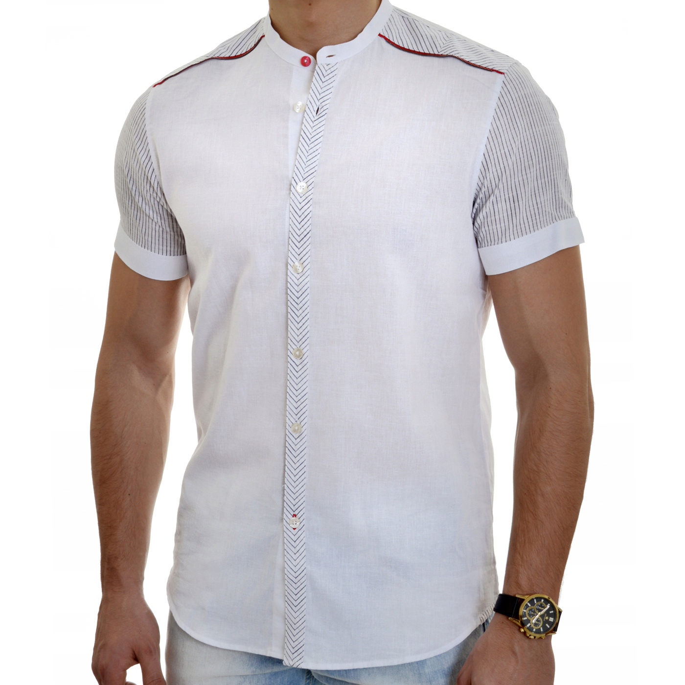 Pánská košile Mondo Exclusive bez límce Lněná