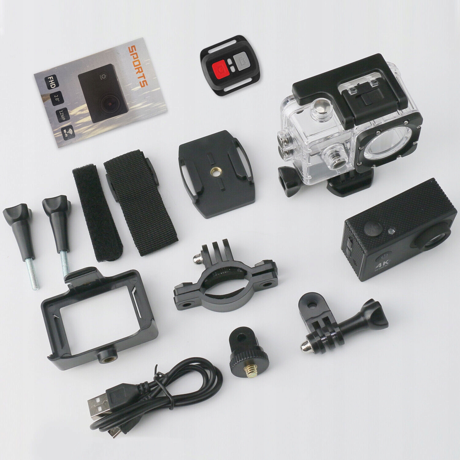 WODOODPORNA KAMERA SPORTOWA Z ZESTAWEM AKCESORIÓW Waga produktu z opakowaniem jednostkowym 0.314 kg