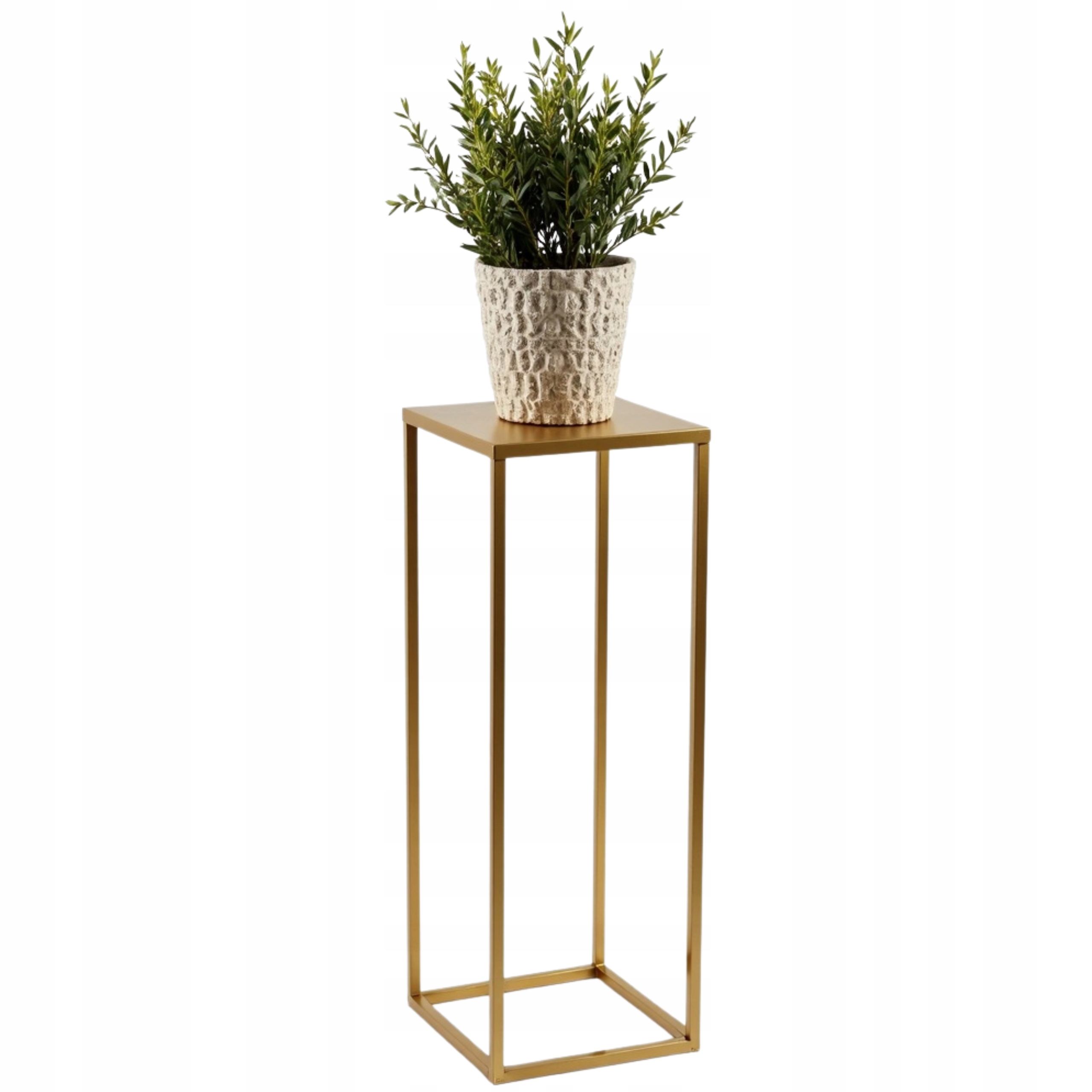 Kwietnik Metalowy Stojący Stojak Na Kwiaty Złoty 70CM Loft Produkt Polski