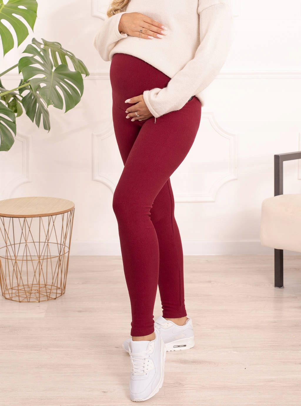 LEGGINSY CIĄŻOWE OCIEPLANE ZIMA GRUBE GETRY 5XL Długość nogawki długa