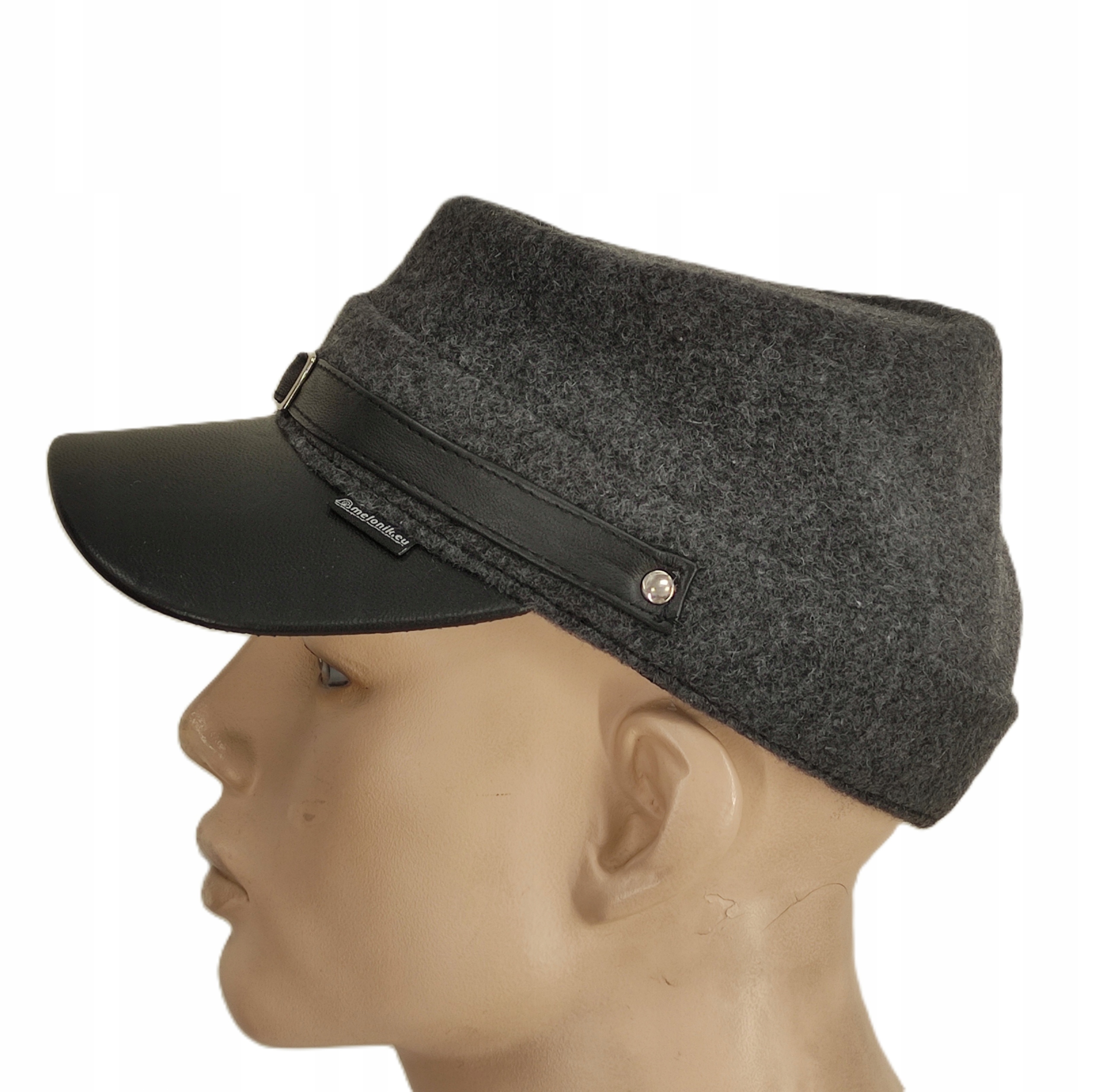 Konfederátka Šedá Secesní konfederační čepice s kšiltem Grafit 55cm