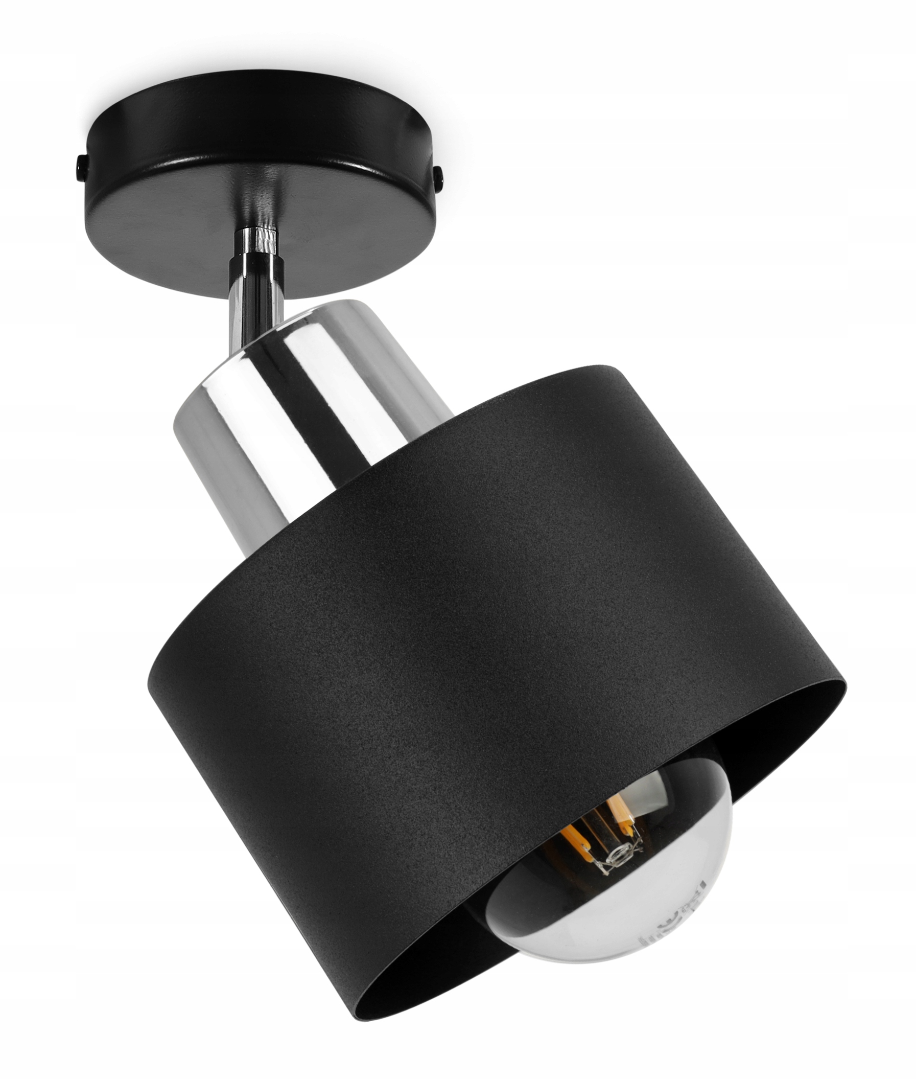 

Lampa Ścienna Sufitowa Kinkiet Klosz Czarny Led