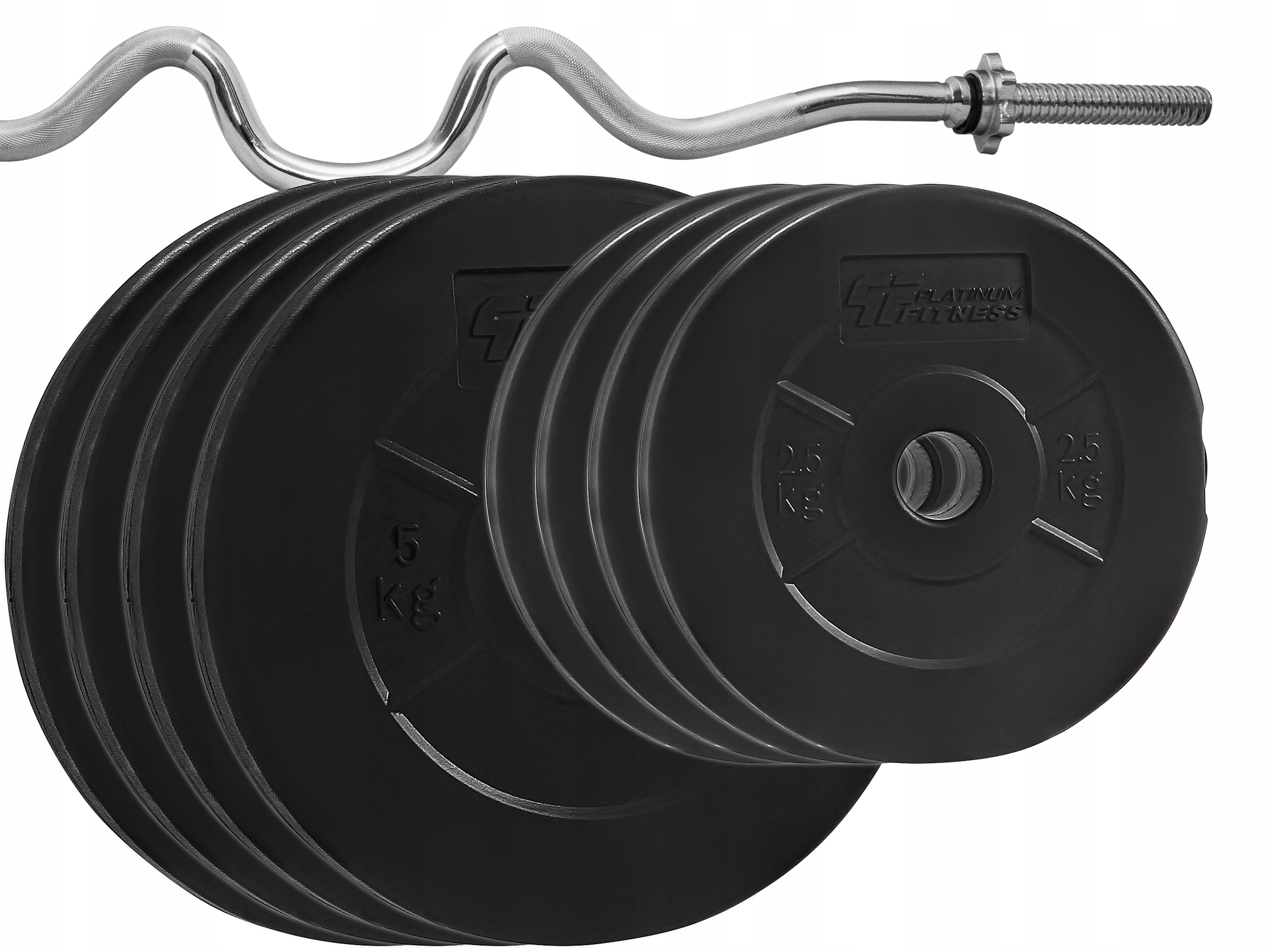 

Zestaw Obciążenie 36kg (4X5, 4x2,5) + Gryf Łamany