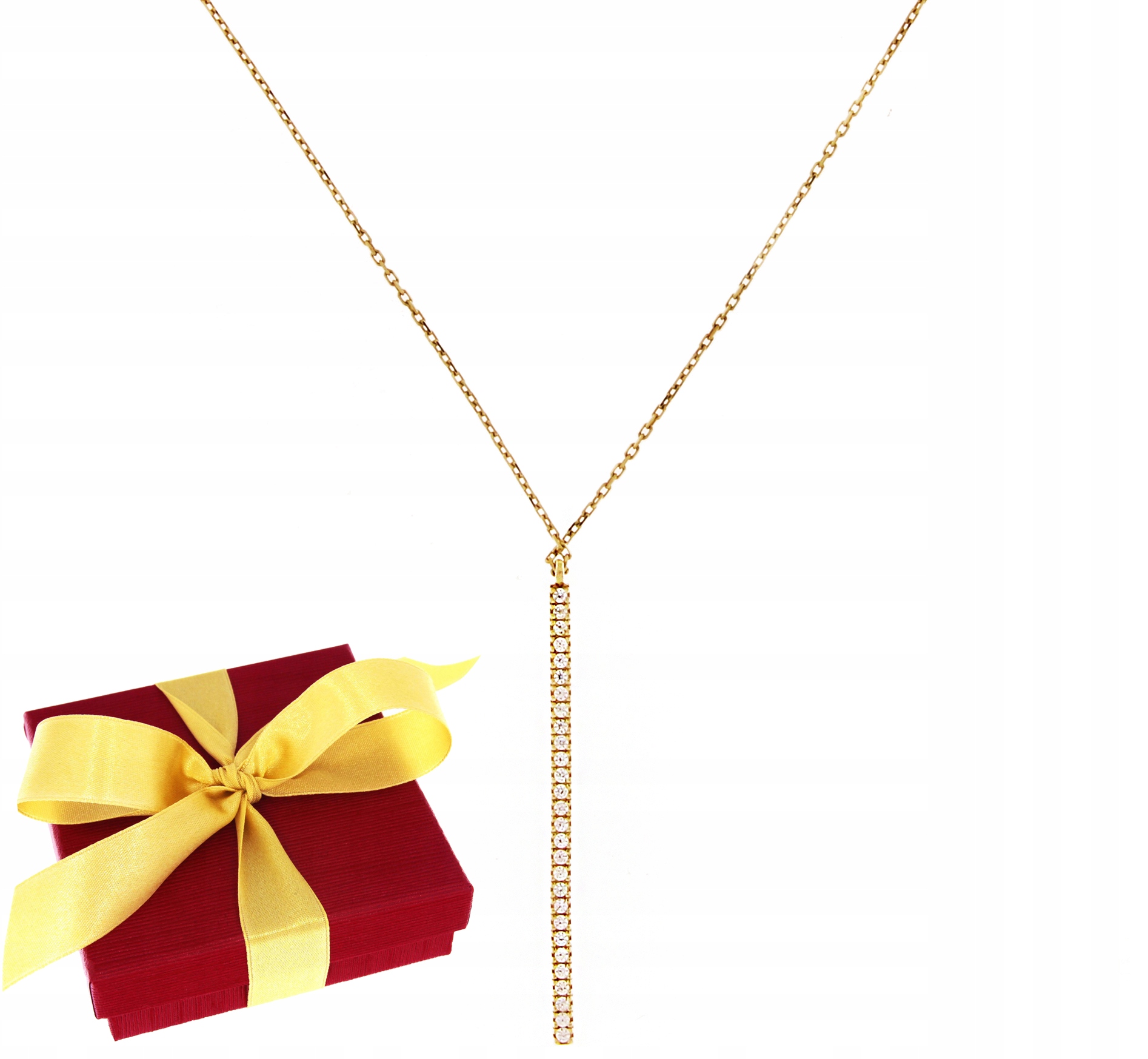 

Złoty Naszyjnik Czarne I Białe Cyrkonie 585