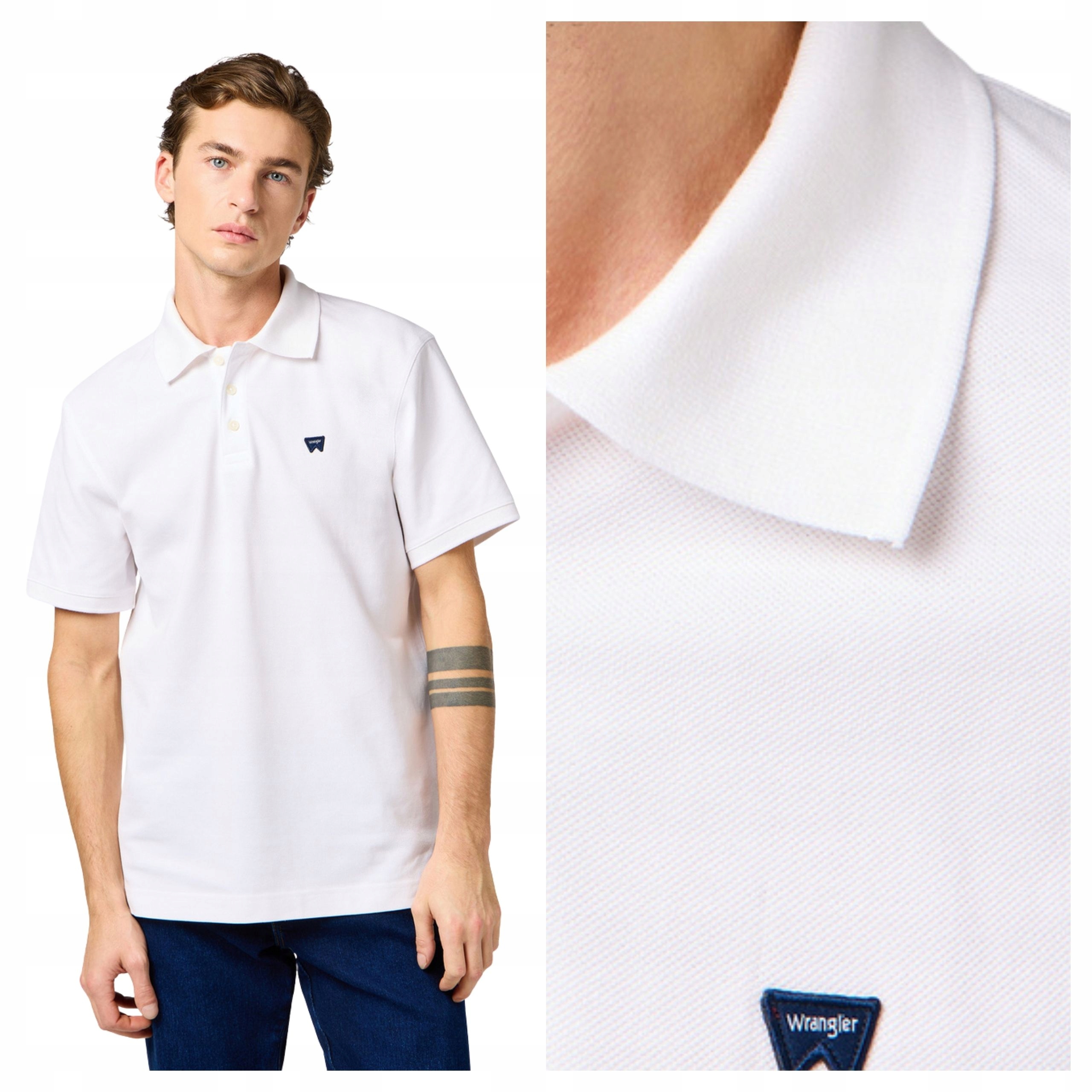 Pánská Polokošile Wrangler Polo Shirt Bílá Bavlněná S