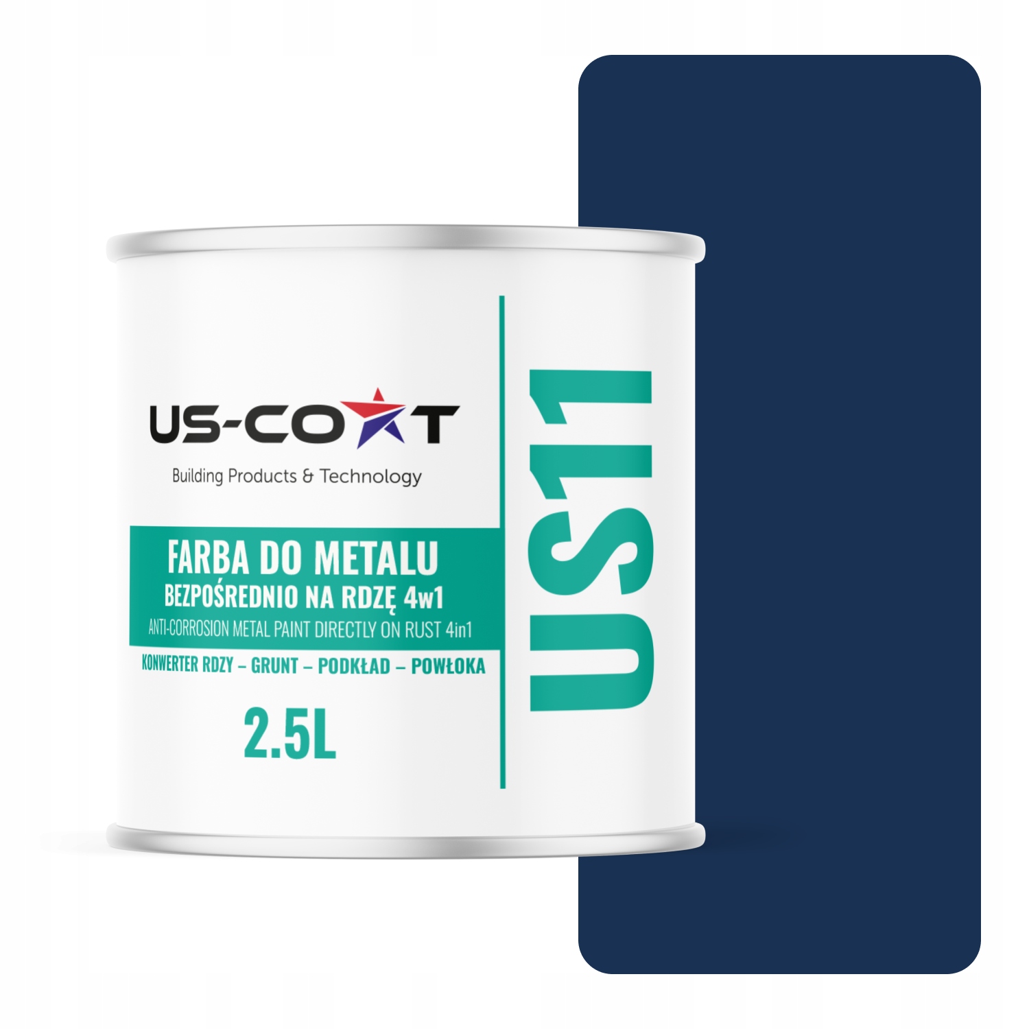 Farba Na Kov Na Hrdzu Pozinkovaná 4v1 Kobaltová RAL5013 Mat 2,5L