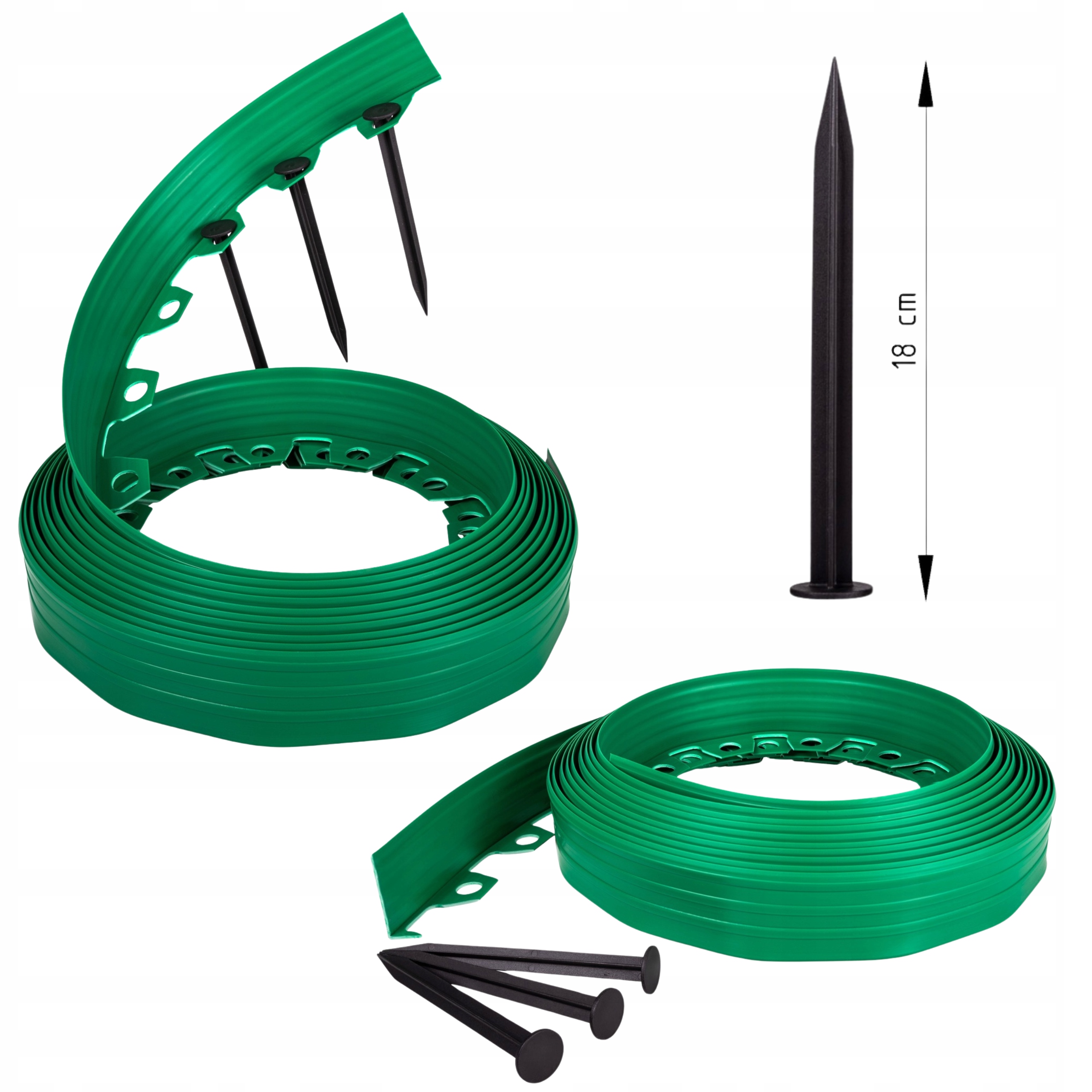 Zahradní Lem Trávníkový Plast 10x10 m Zelený 6 cm