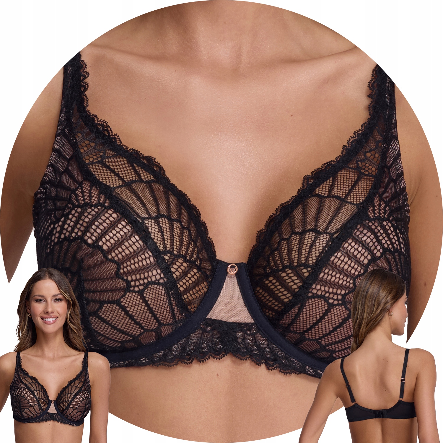 Ava 2200 Delight černá krajka Měkká podprsenka 85F Soft