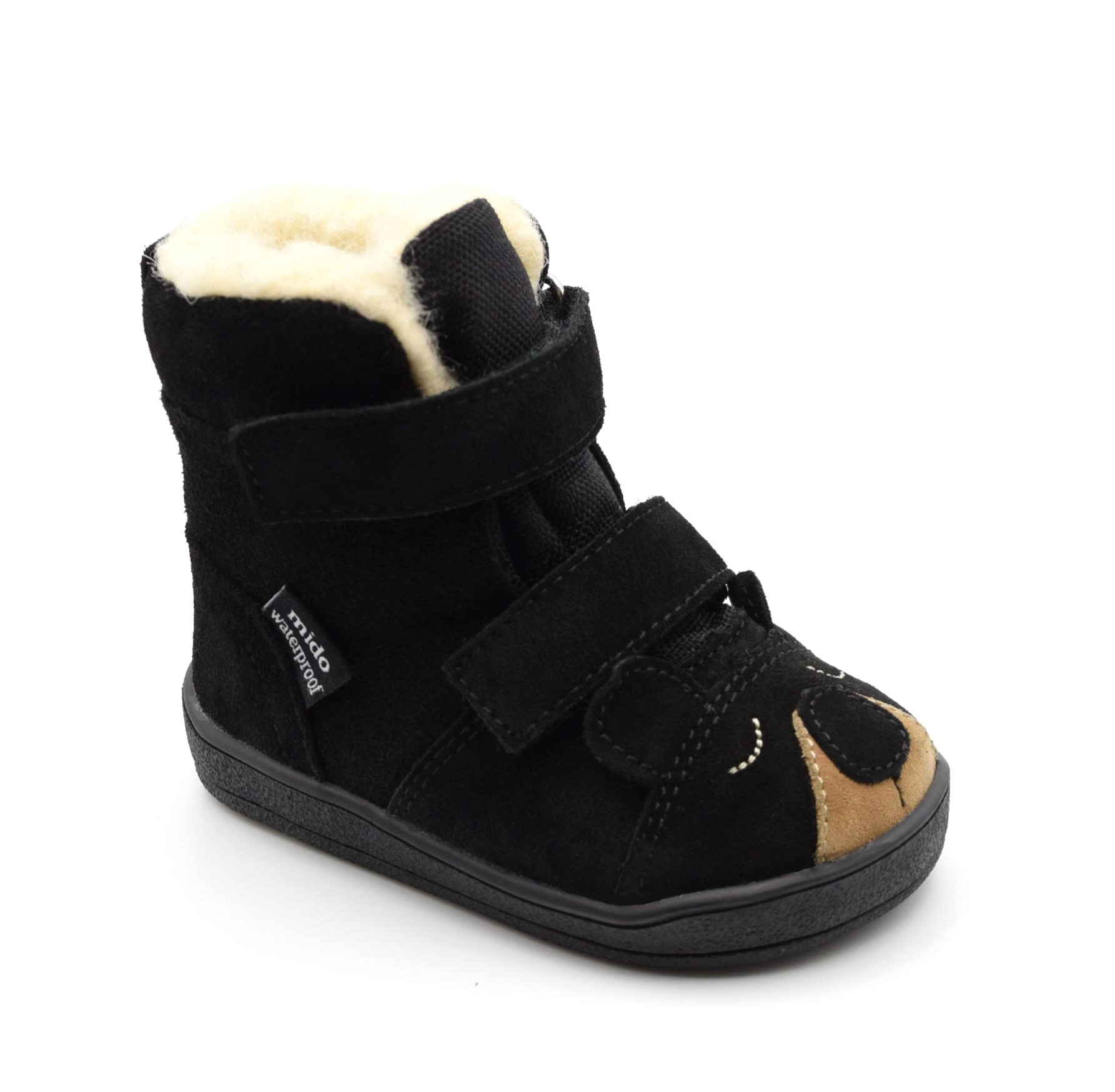 Mido Ocieplane Trzewiki Barefoot Czarne Buty Zimowe Na Rzep 62-08 r 20