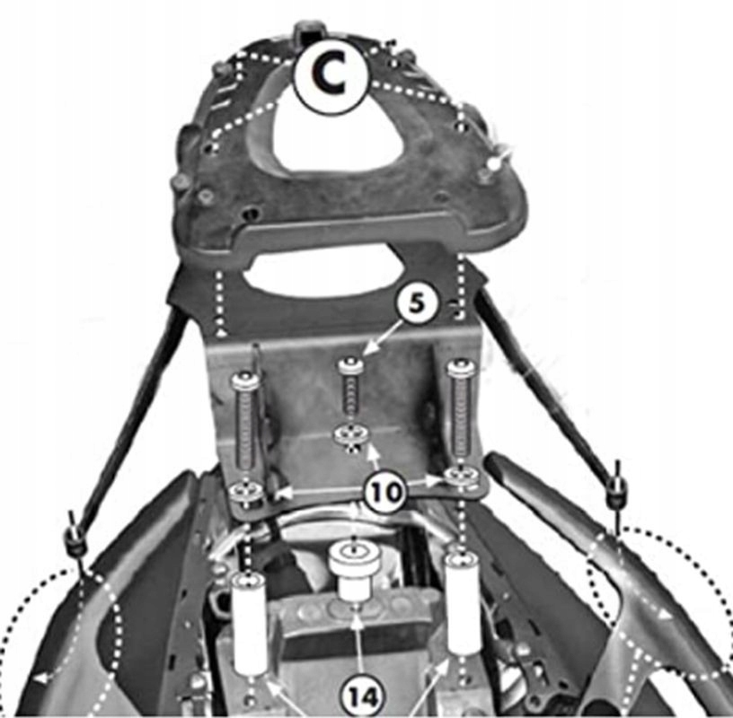 Kappa Rám Centrálneho Kufra Yamaha T-max 500 (08-11), T-max 530 (12-15)