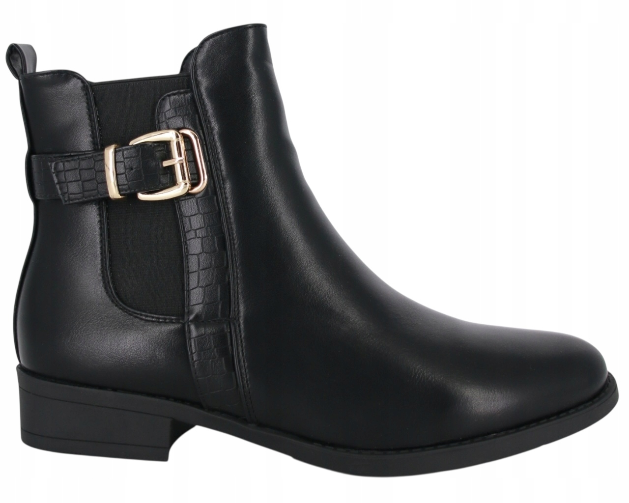 Kotníkové Boty Na Nízkém Podpatku 3 cm Velké Velikosti Dámské Boty Černé Pohodlné 43