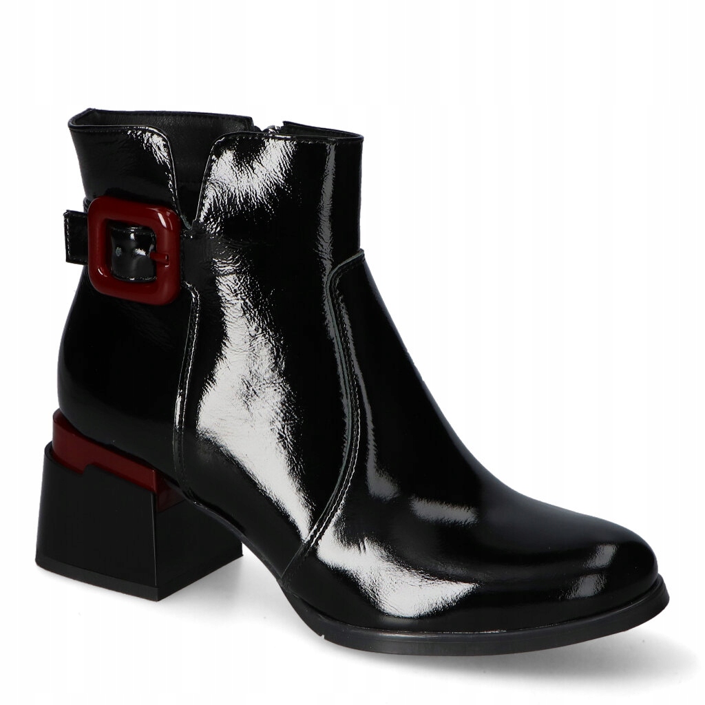 Gamis 8008/A128+Bordo Černé kotníkové Kotníkové Boty s lícovým vzorem 36