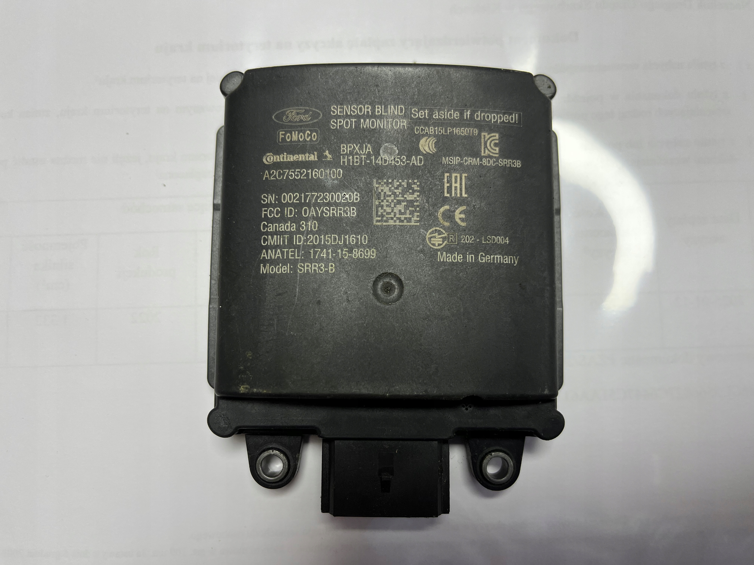 MODUŁ SENSOR MARTWEGO POLA FORD FIESTA MK8