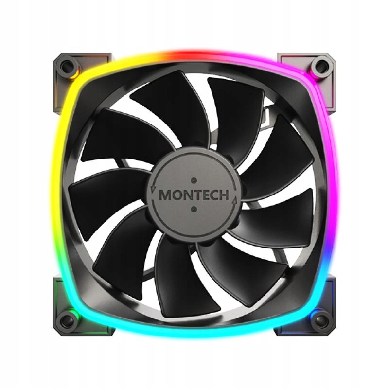 Wentylator Montech RX120 Pwm Black 120MM z Rgb i cichą pracą