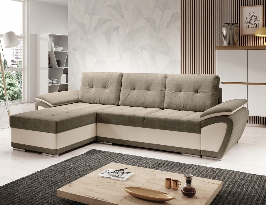 Moderní rohová sedací souprava s funkcí spaní Enzo