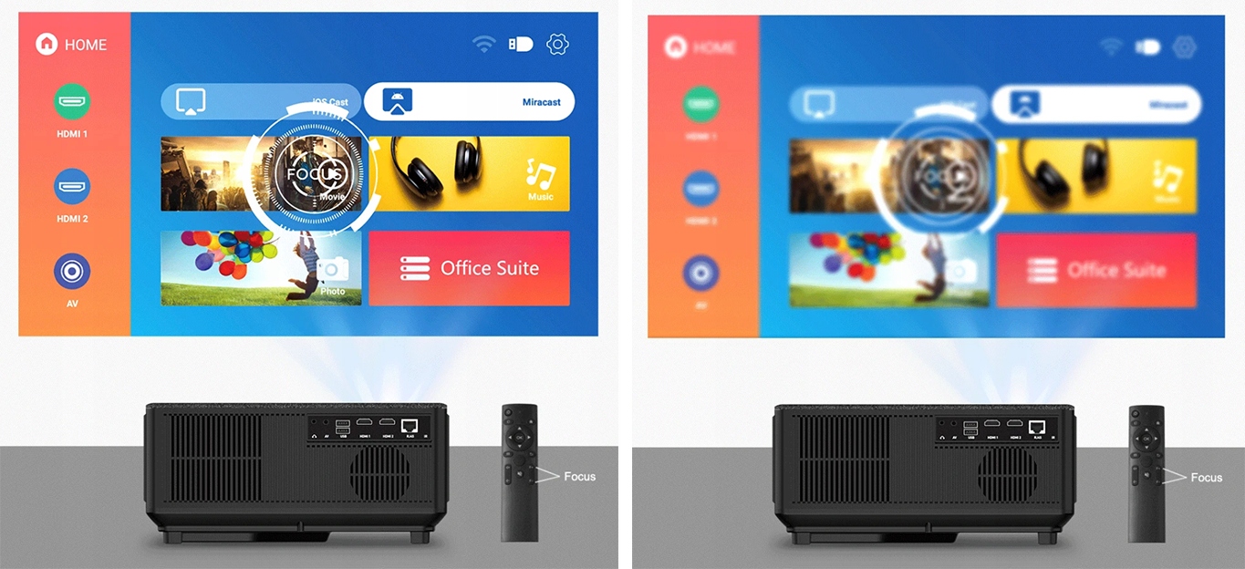 MEGA JASNOŚĆ ! PROJEKTOR LED ANDROID JAKOŚĆ PREMIUM 1920×1080 AUTO FOCUS 4K Jasność lampy (ANSI) 12000 lm