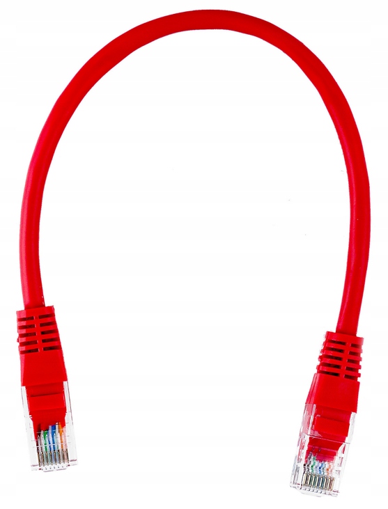 Kabel LAN 0,25m UTP Patchcord RJ 25cm Przewód Sieciowy Internetowy Czerwony