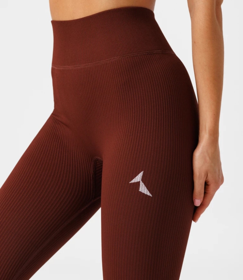 LEGGINSY BEZSZWOWE FITNESS CARPATREE BRĄZOWE - S