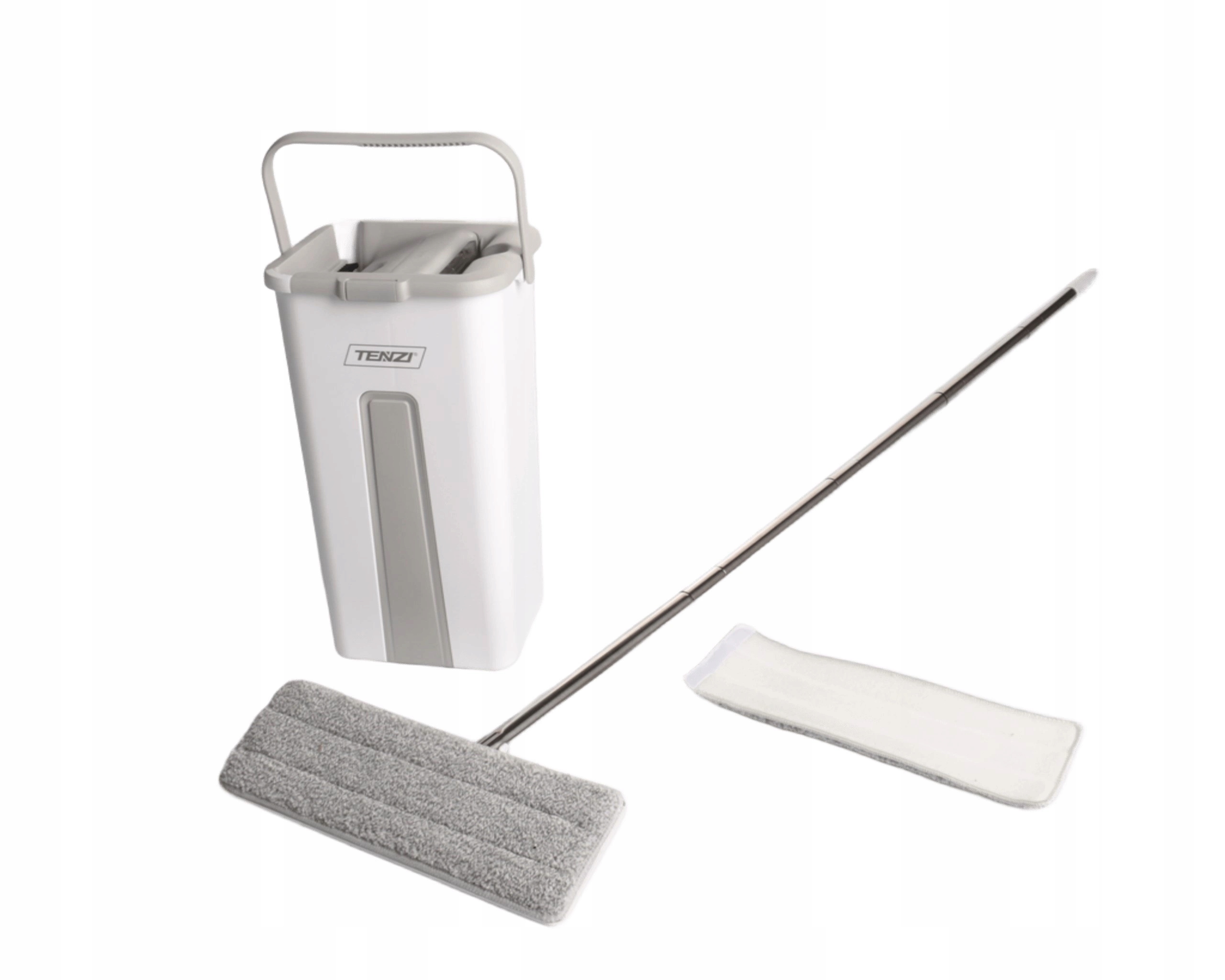 Sada plochých mopů s dvoukomorovým kbelíkem