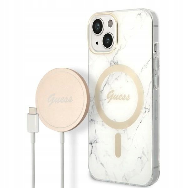 Zestaw Guess GUBPP14MHMEACSH Case+ Charger iPhone 14 Plus 15 Plus 6.