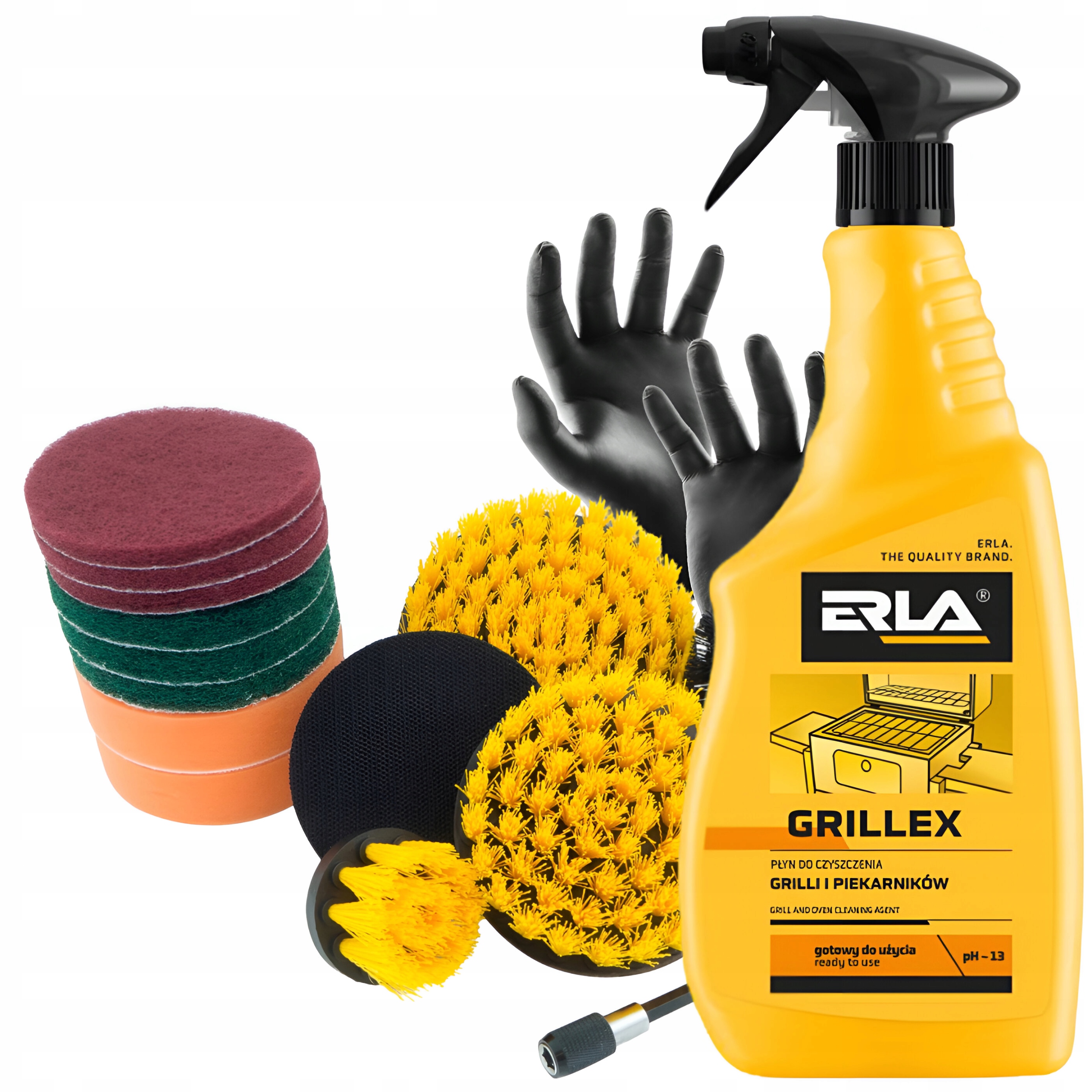 Levně Kompletní Sada Pro Čištění Grilovacího Kartáče Na Vrtačku Erla Grillex