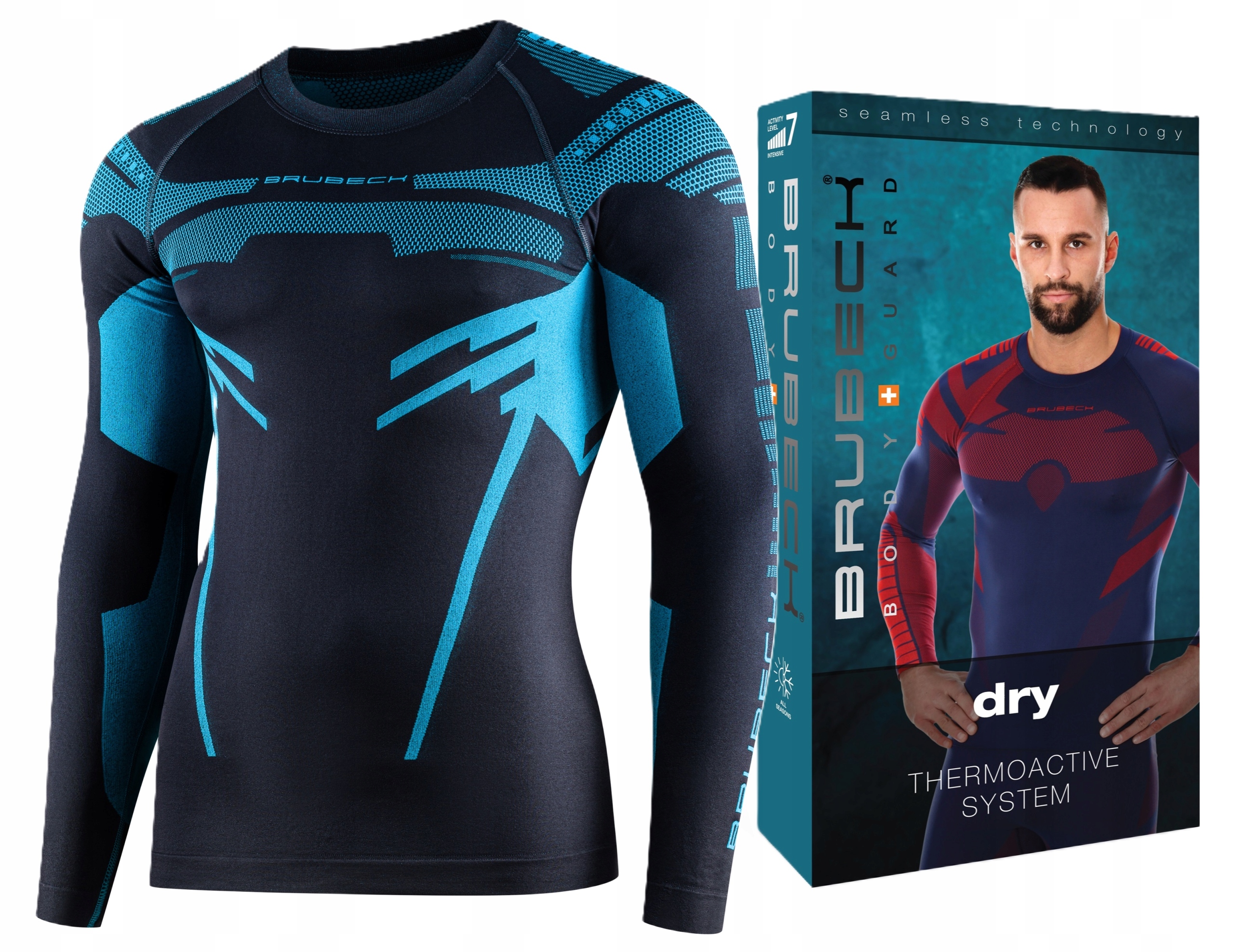 Bluza Termoaktywna przewiewna męska oddychająca Rowerowa Górska Brubeck Dry