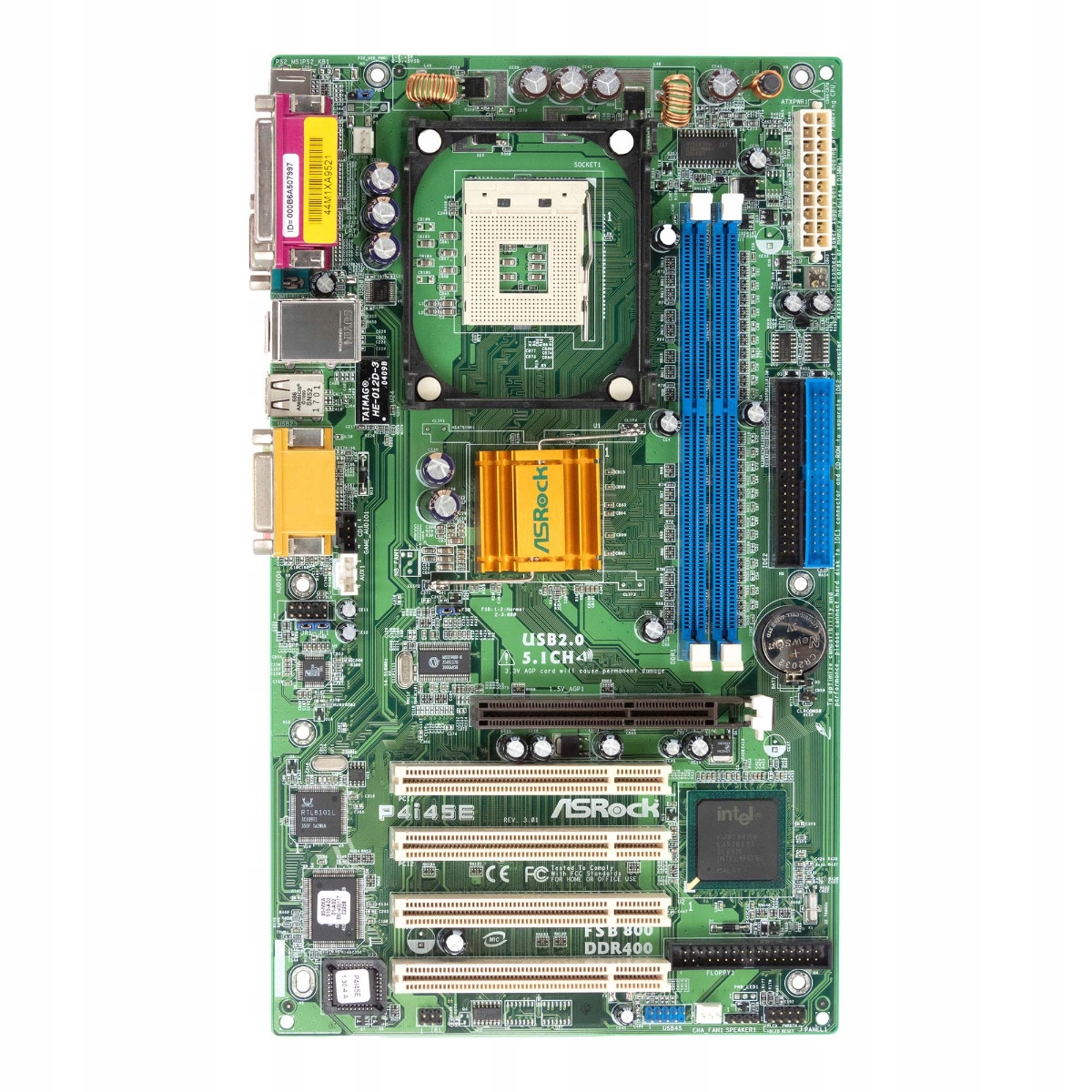 Asrock P4i45E REV.3.01 Patice 478 Ddr Agp Pci Atx