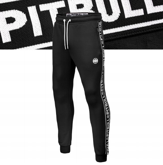 Pánské teplákové kalhoty Pitbull Oldschool Tape Logo Klasika Lampasy Teplákovka
