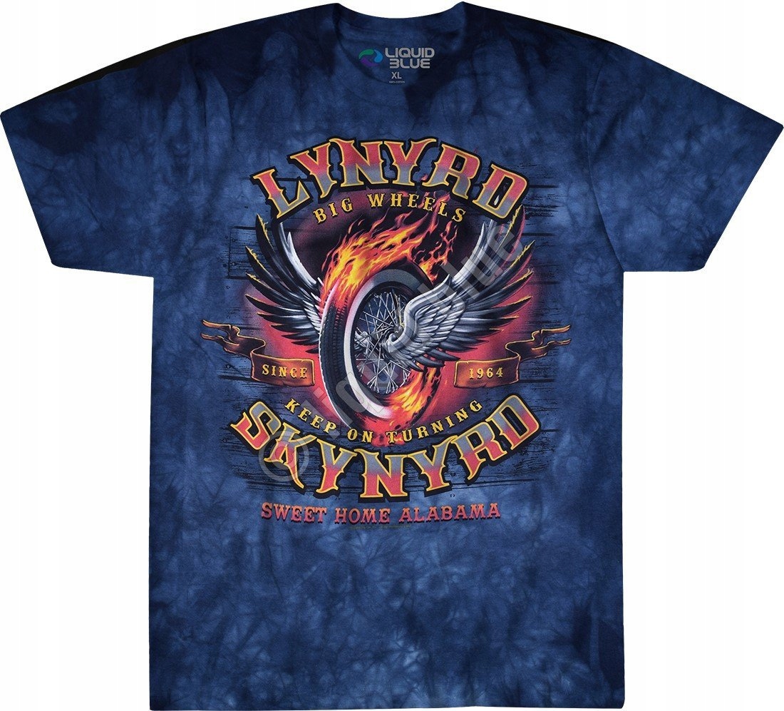 Lynyrd Skynyrd Big Wheels Liquid Blue M (Tričko)
