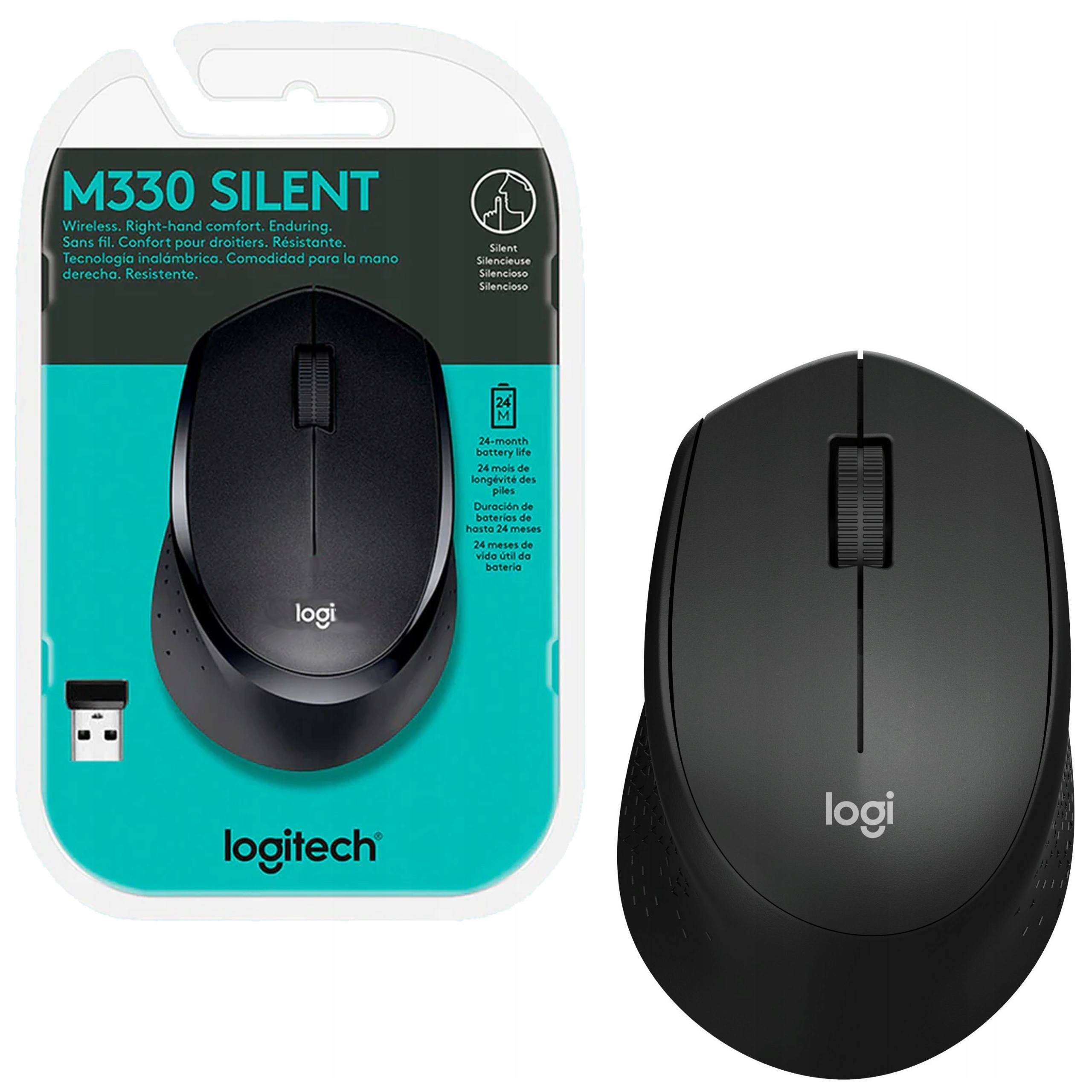Mysz Logitech M330 Silent 910-004909 laptopa komputera cicha bezprzewodowa