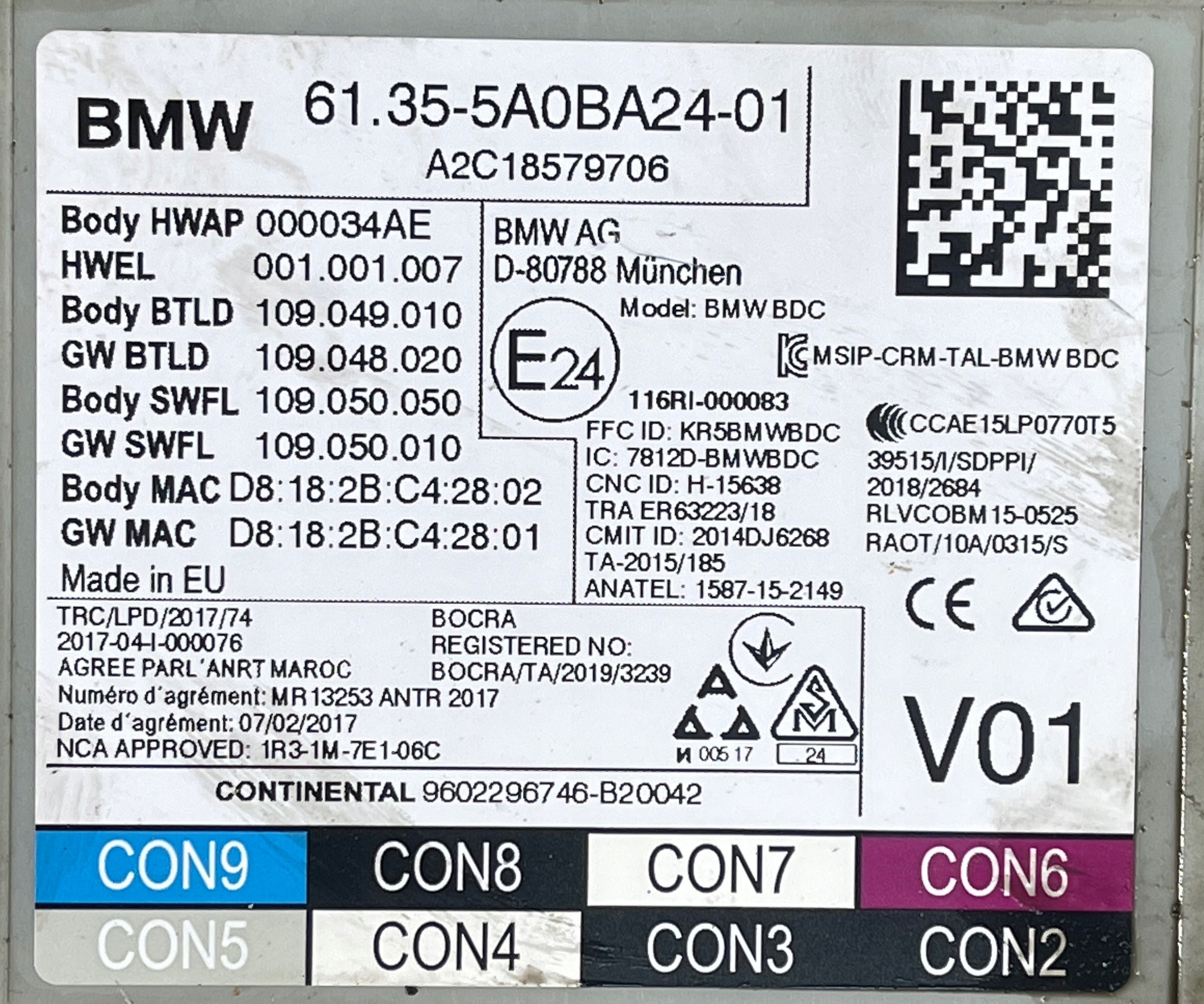 control unit module BDC BMW G30 G31 G32 G11 G12 5A0BA24