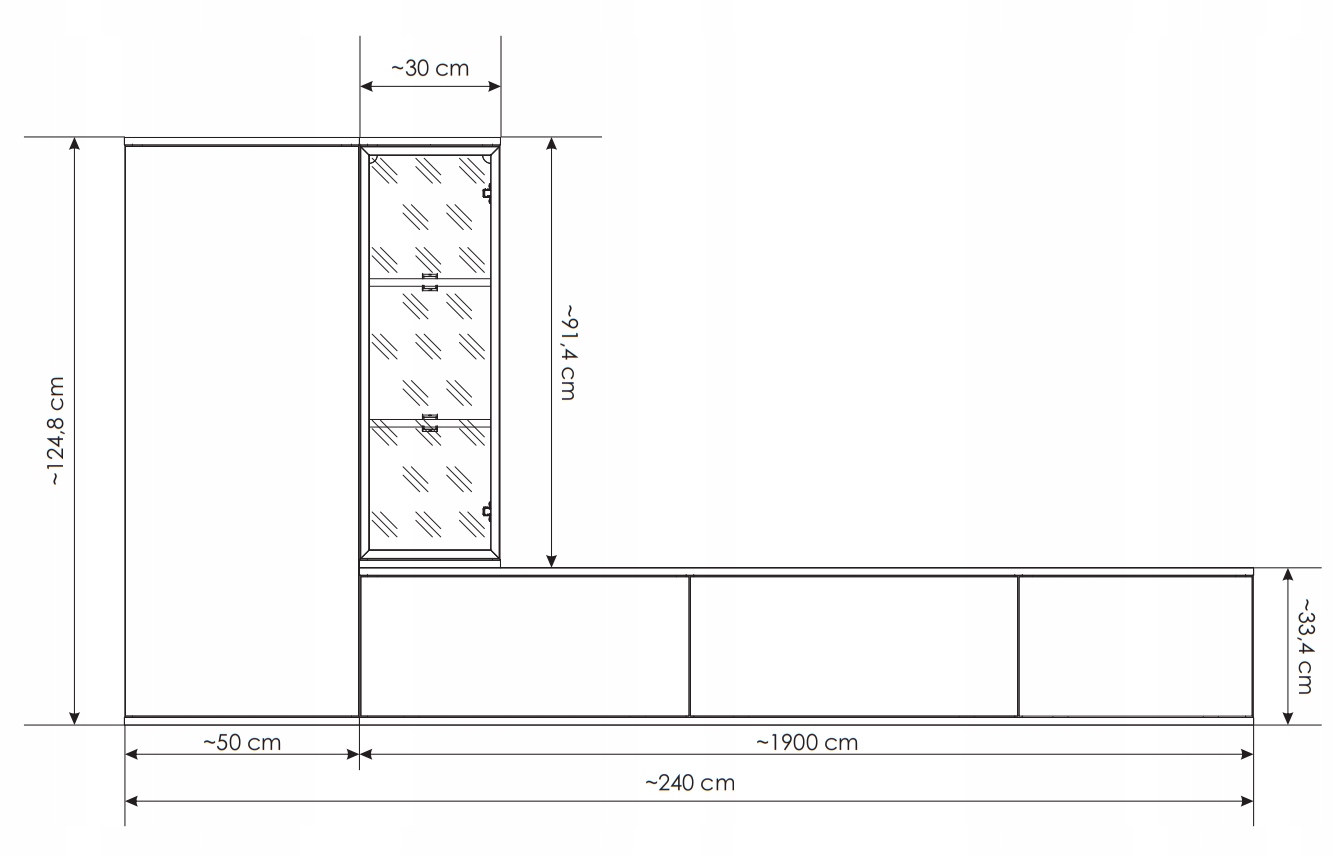 Nowoczesna MEBLOŚCIANKA CLARE – zestaw RTV z LED – Dąb Viking / Kaszmir EAN (GTIN) 5907670766302