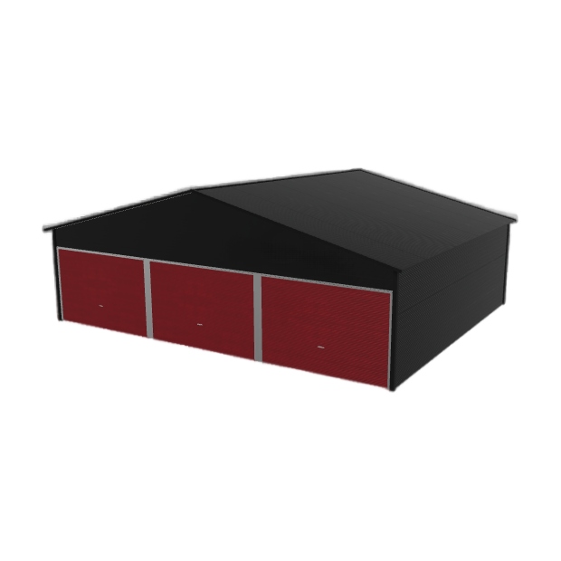 Plechová garáž 9x7.5 m třípolohová, dvoupolohová, černá