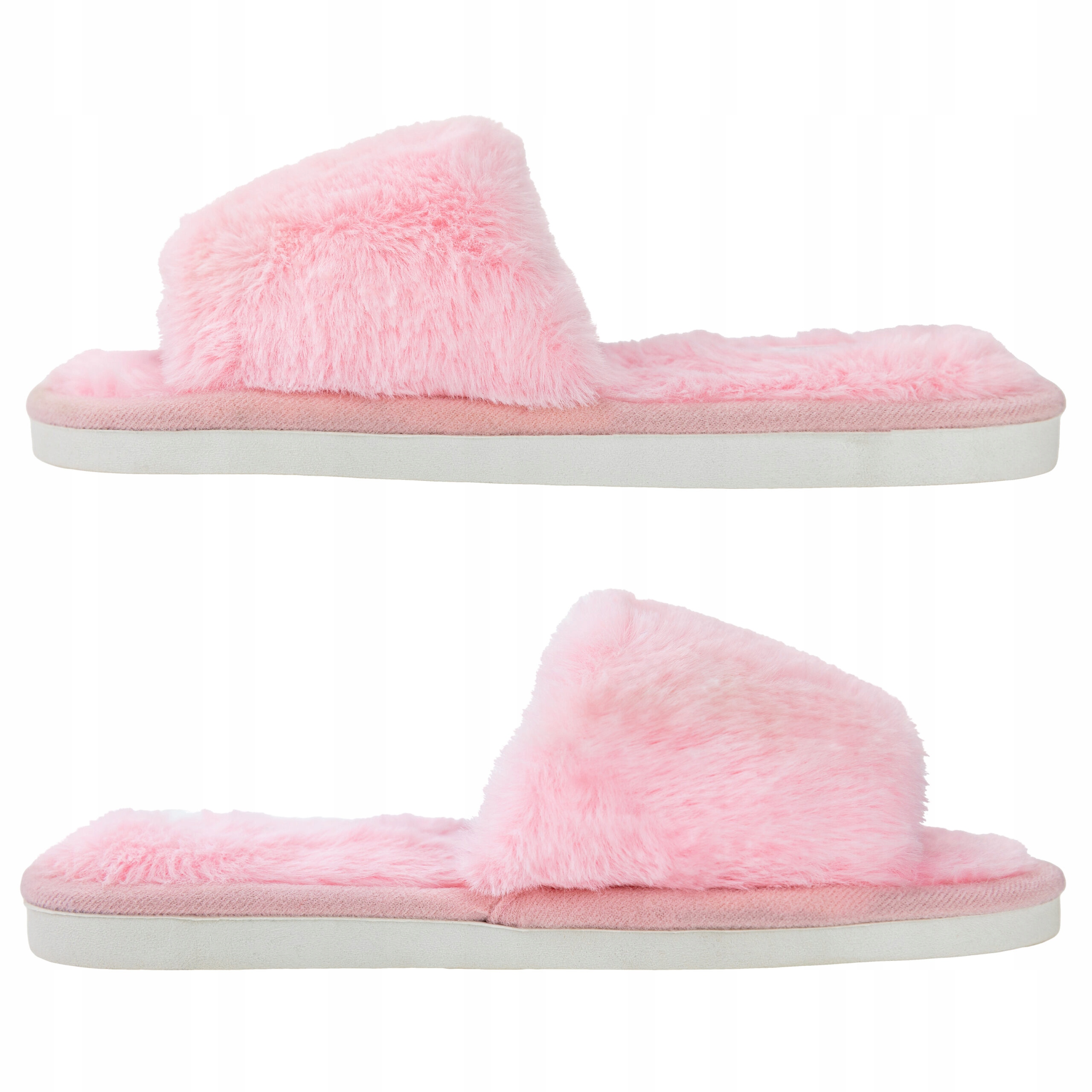 CIAPY KAPCIE DAMSKIE Z FUTERKIEM PANTOFLE DOMOWE LACZKI PAPCIE MIĘKKIE Kolor różowy