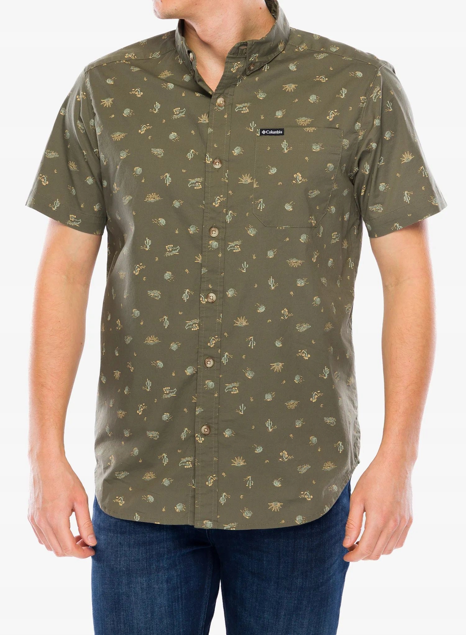 Koszula turystyczna Columbia Rapid Rivers Printed Short Ss stone green S