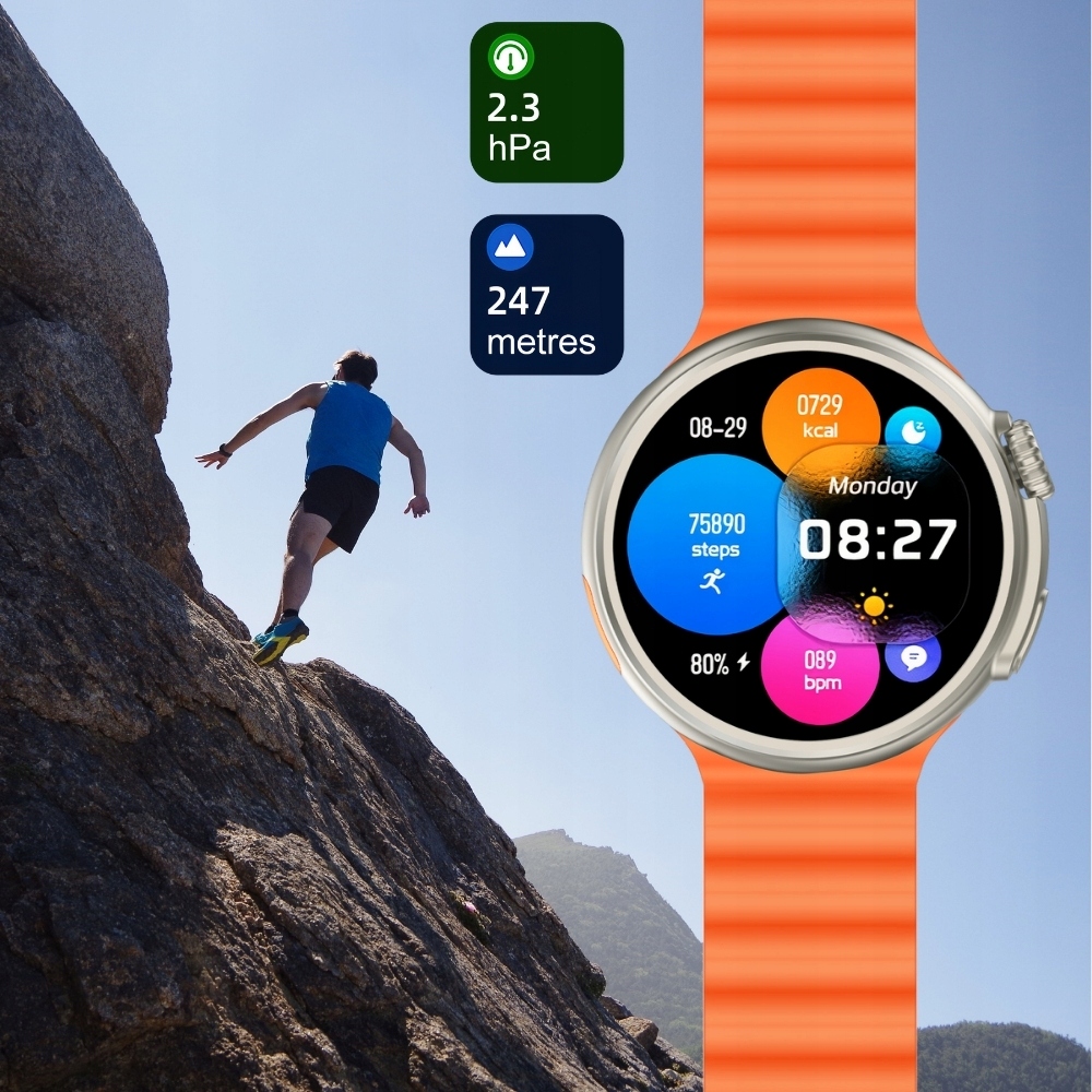 Smartwatch Zegarek Metal AMOLED menu PL Rozmowy EKG Android iOS + 2 paski Rodzaj smartwatch