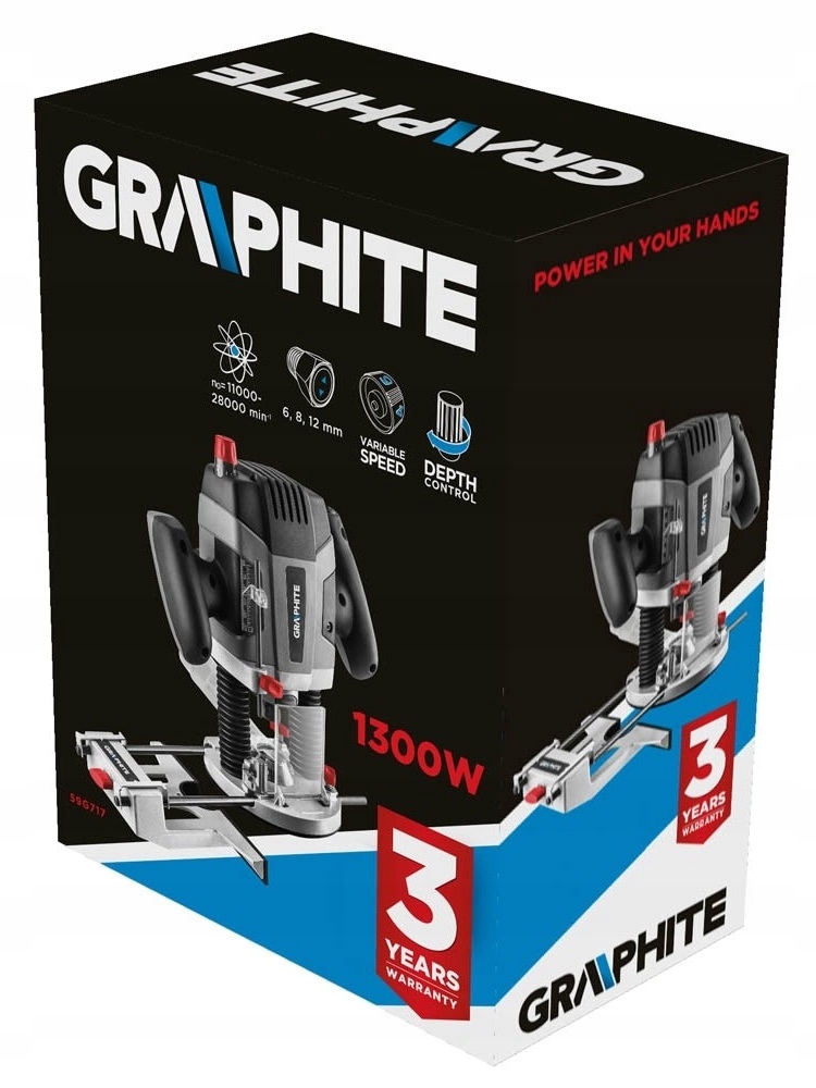 FREZARKA GÓRNOWRZECIONOWA 1300W 6-12mm GRAPHITE Marka Graphite