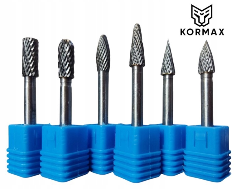 Fréza pilník vysokorychlostní rotační 8 mm na kov s karbidem Set 6 Ks.