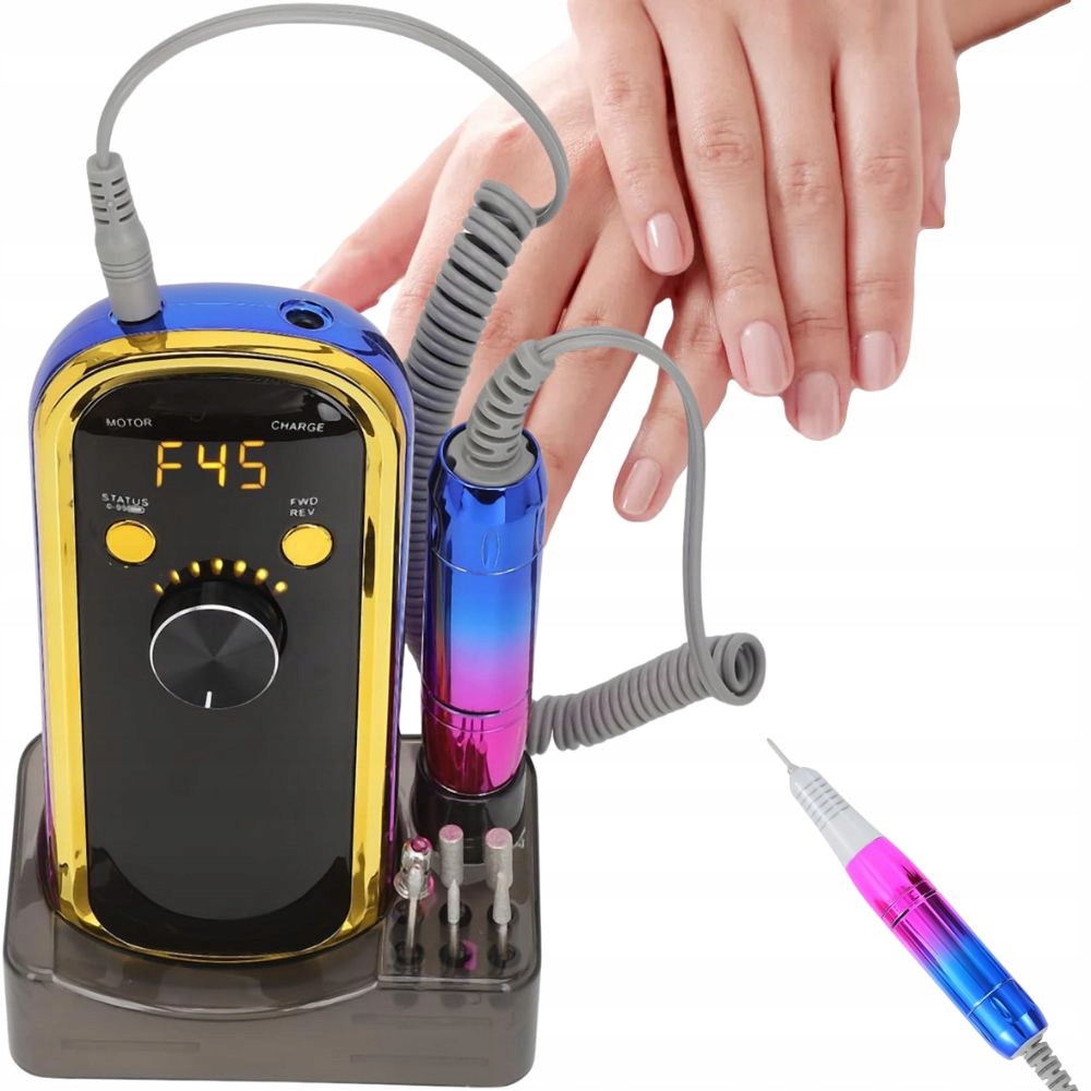 Bruska Na Nehty Manikúra Bezdrátová 6 Fréz 36W Profesionální