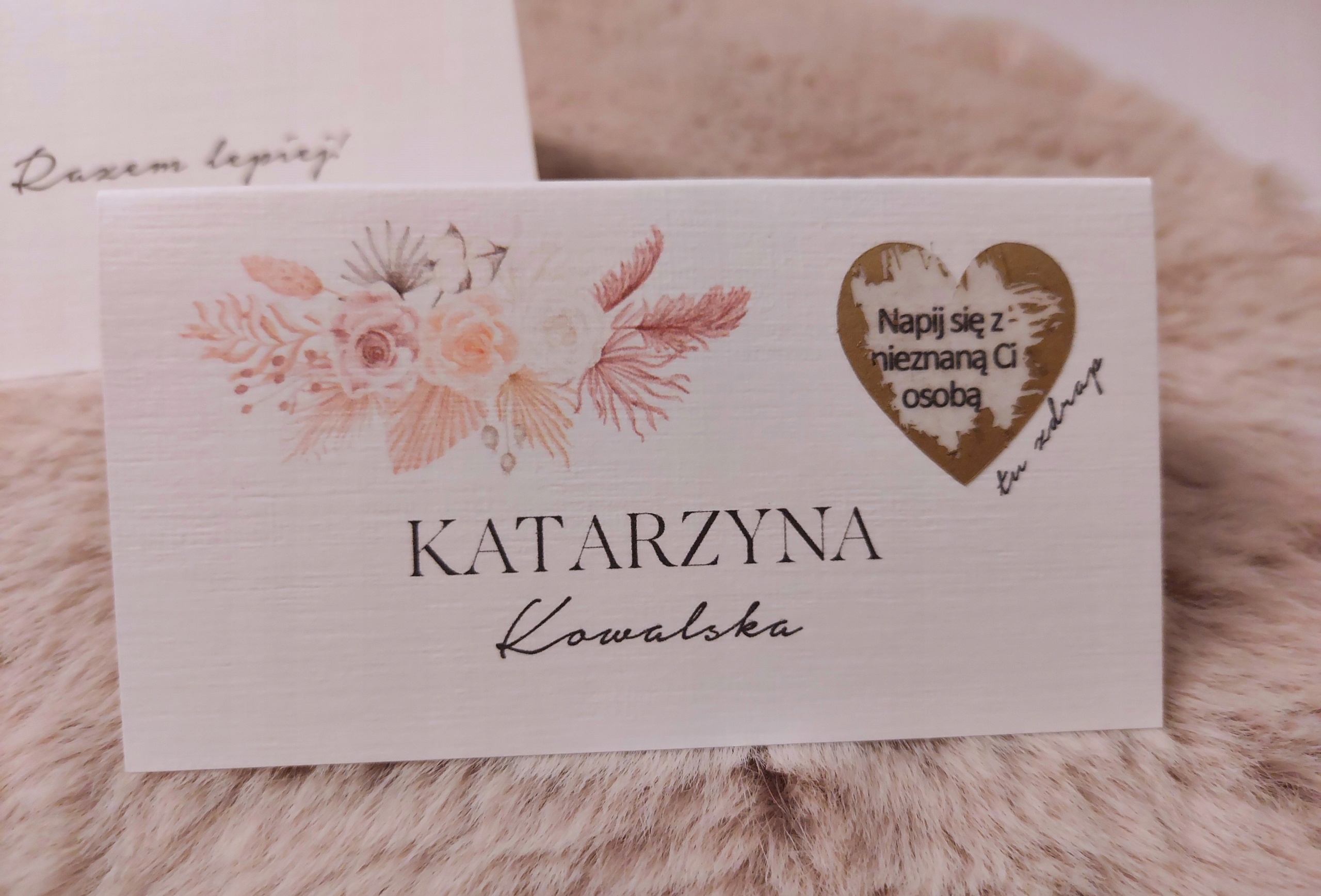 Zdrapka winietka z zadaniem dla gości weselnych boho Marka inny