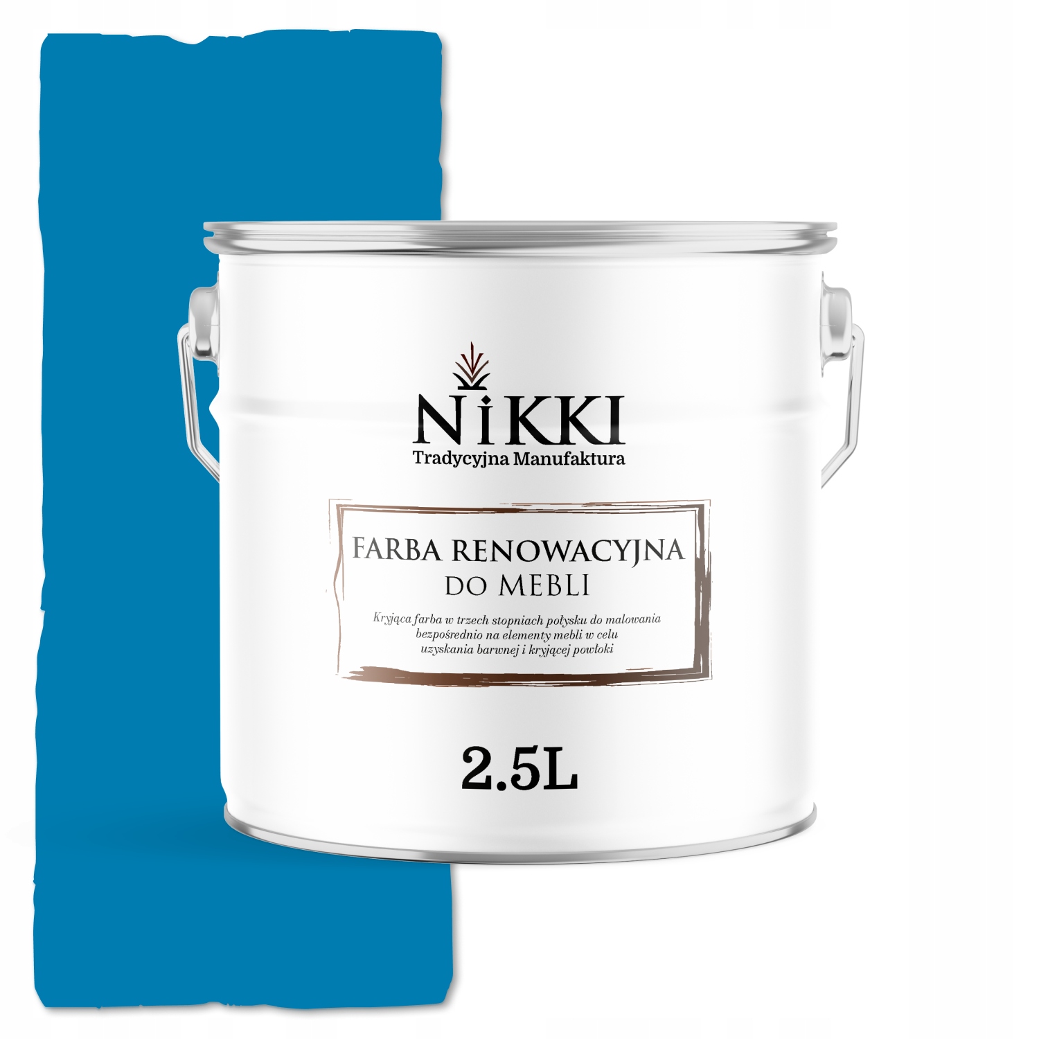 Farba Na Kuchynský Nábytok Na Prednej Strane Skriniek Modrá RAL5015 Polomatná 2,5 L