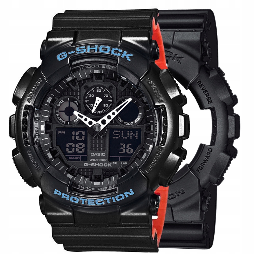 Sada G-shock GA-100-1A1ER Černá, Červená