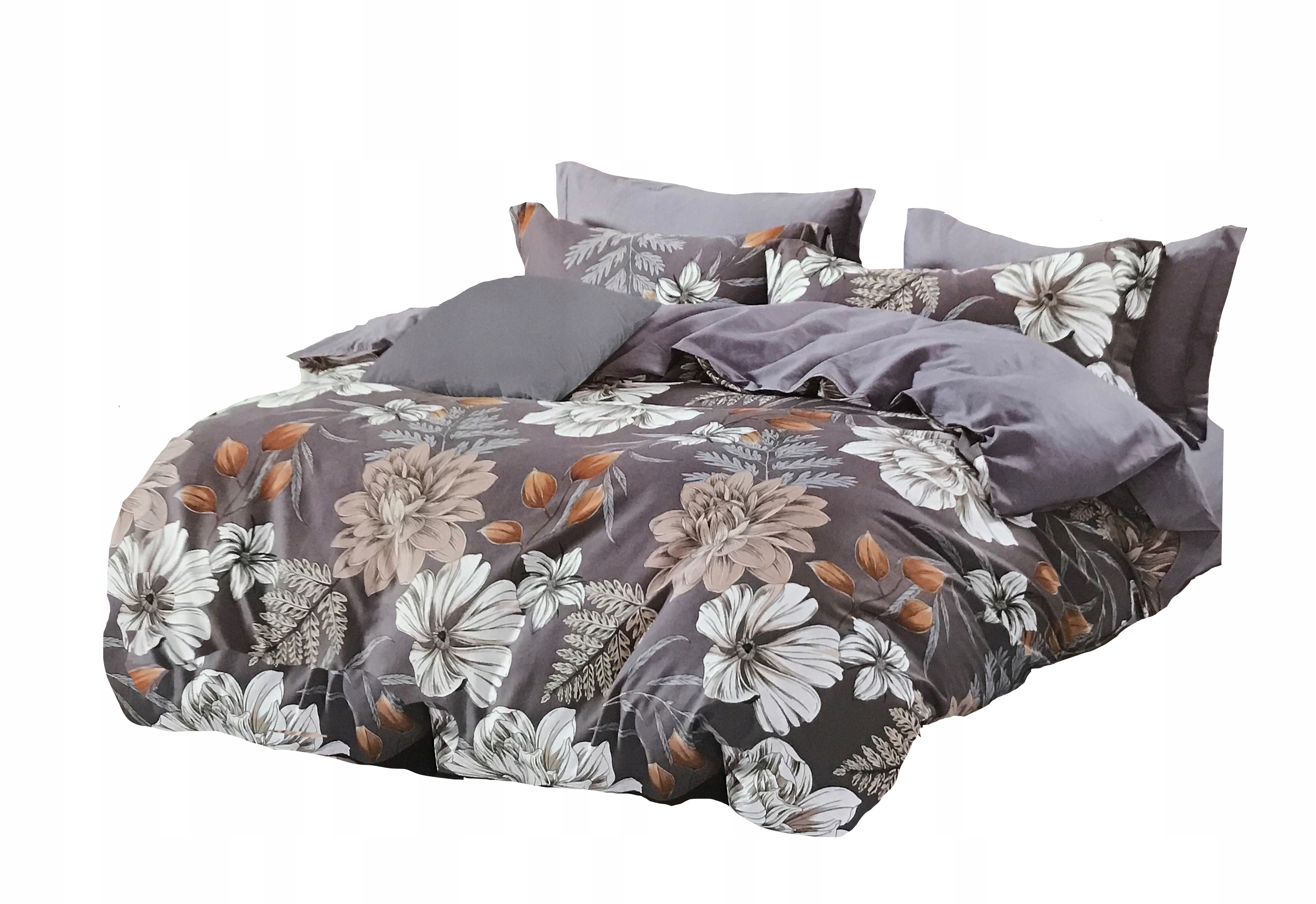 Pościel 160x200 Bawełna Satynowa Komplet Pościeli 3cz 2 Poszewki Kwiaty